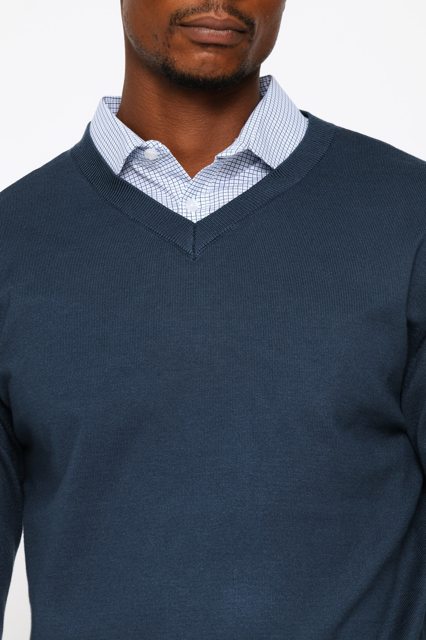 Long Sleeve V-Neck Pullover - Petrol - Image 2