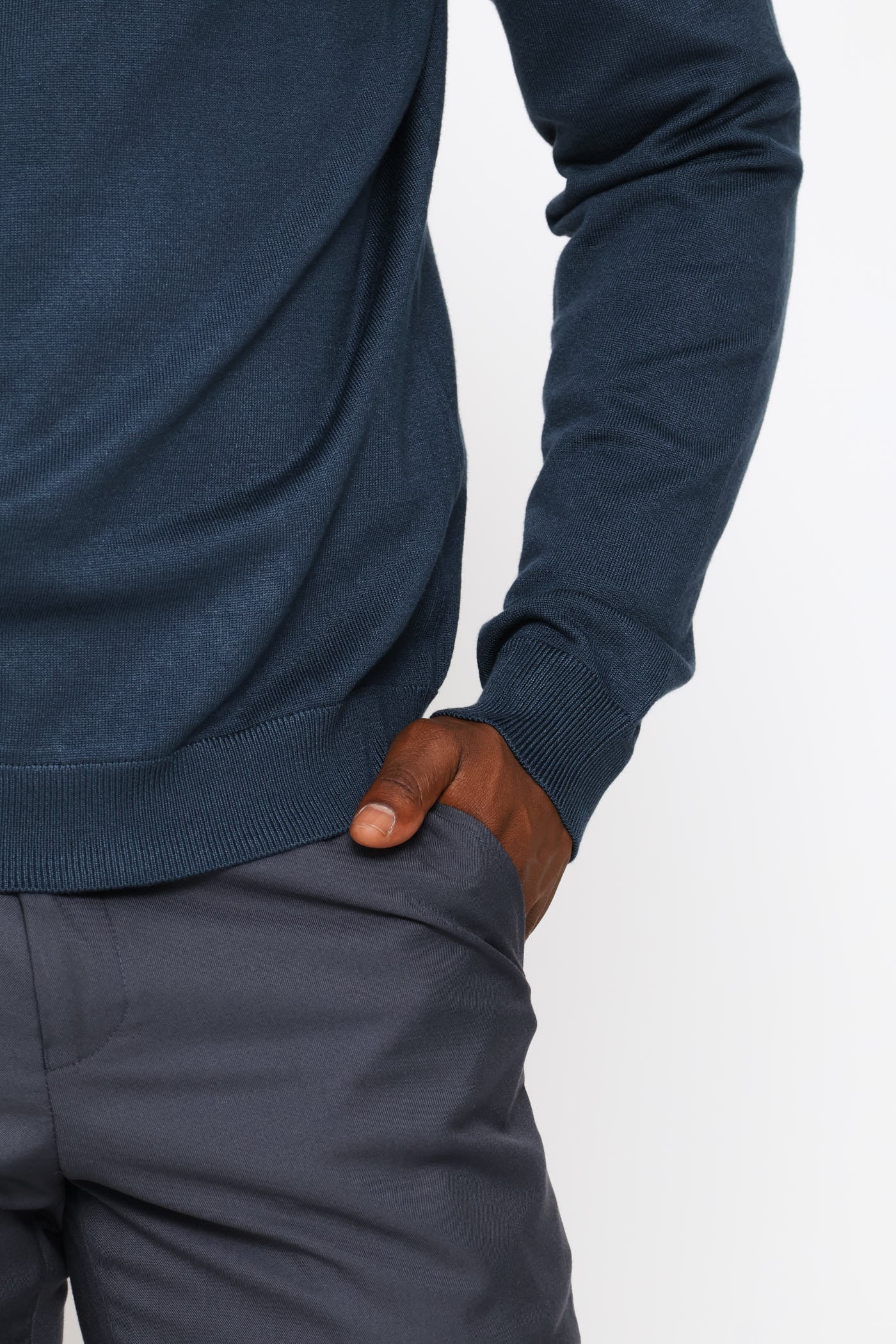 Long Sleeve V-Neck Pullover - Petrol - Image 4