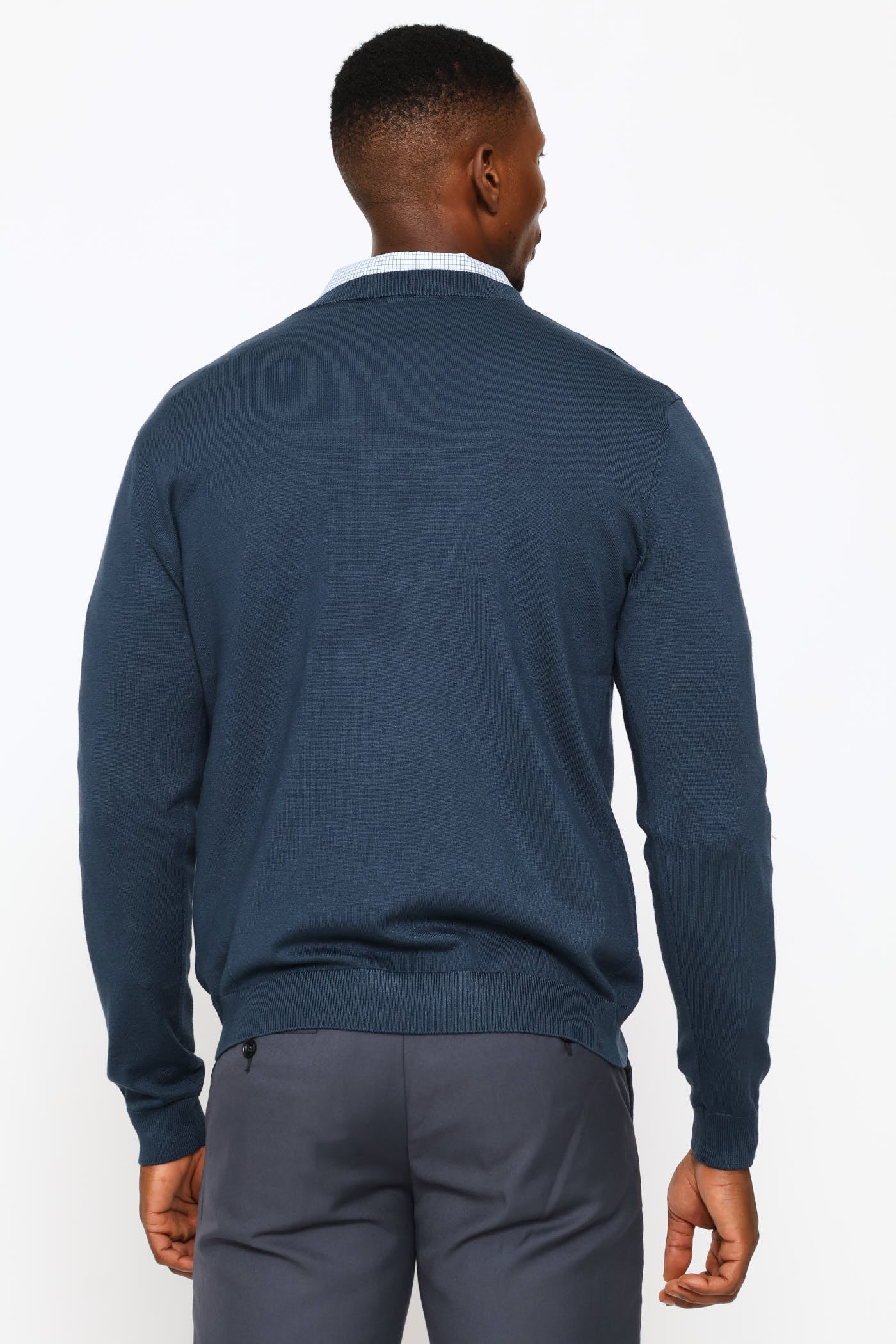 Long Sleeve V-Neck Pullover - Petrol - Image 5