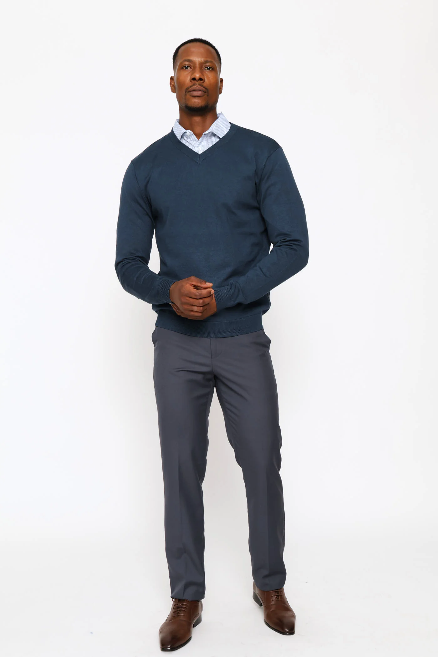 Long Sleeve V-Neck Pullover - Petrol - Image 6
