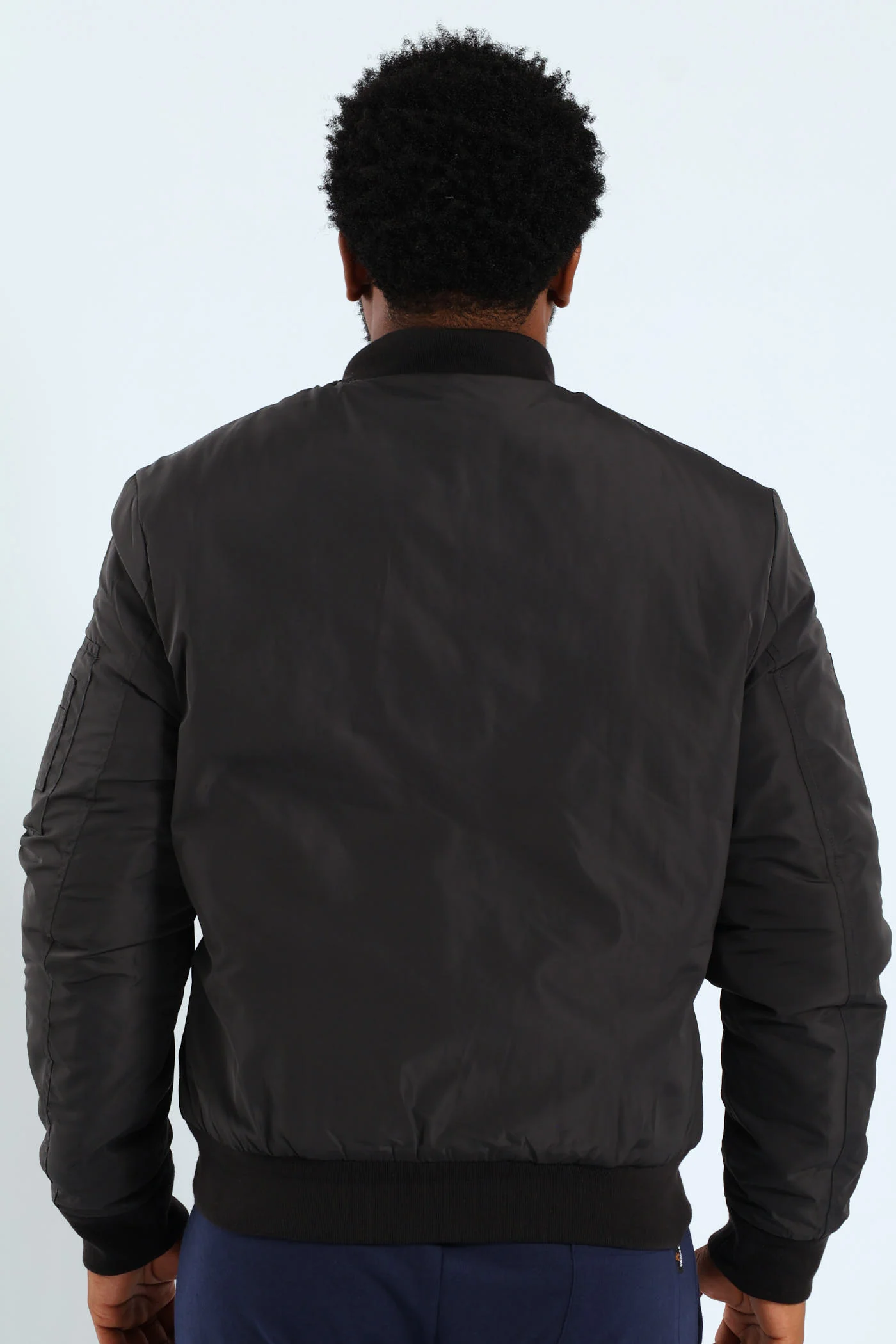Longer Zip Bomber Jacket - Charcoal - Image 4