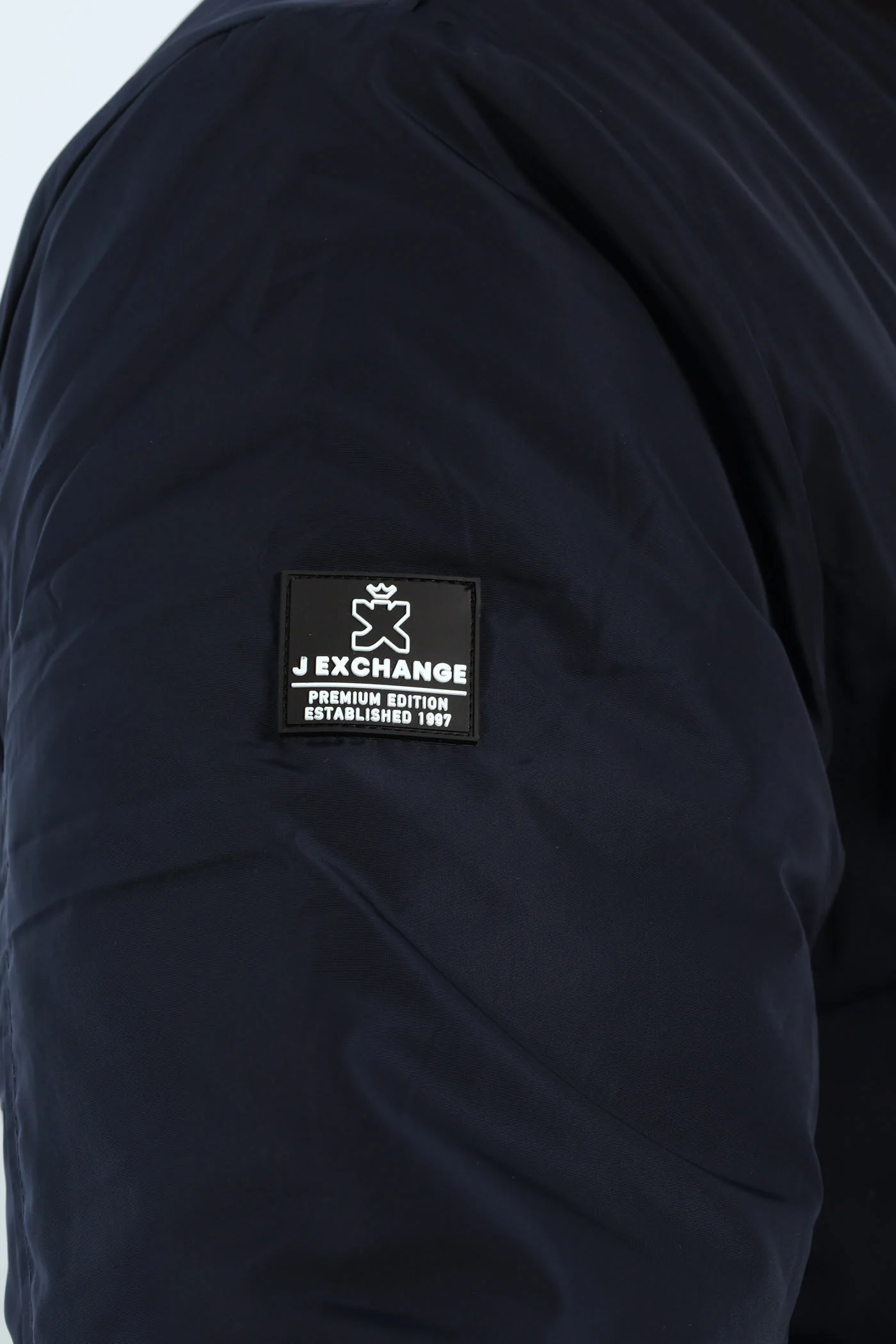 Longer Zip Bomber Jacket - Navy - Image 6