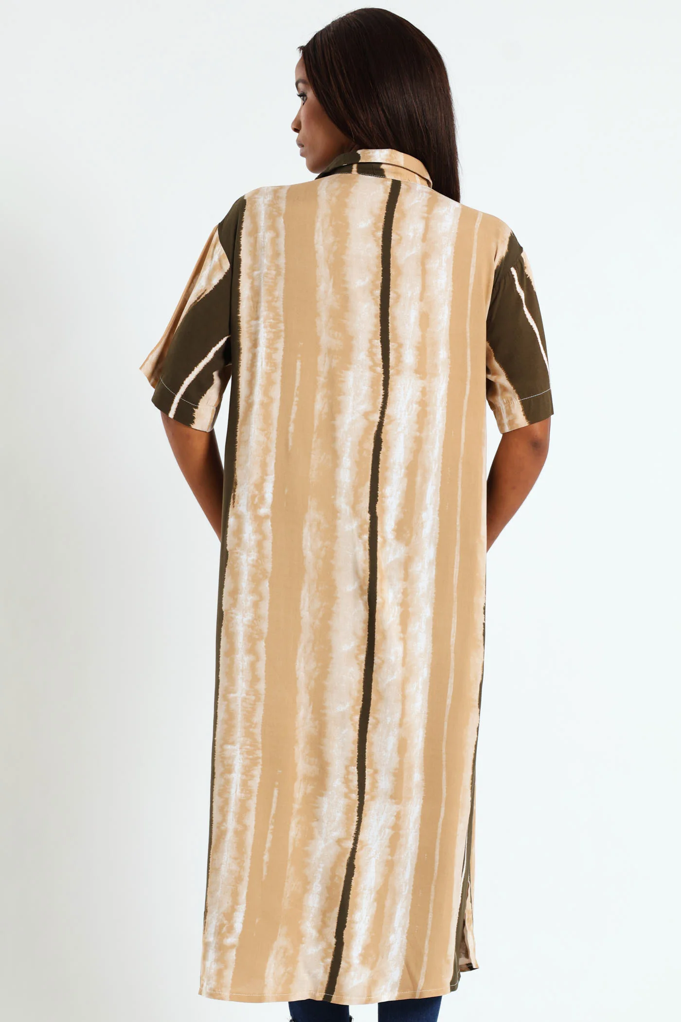 Longline Tunic Shirt With Slits - Multi - Image 4