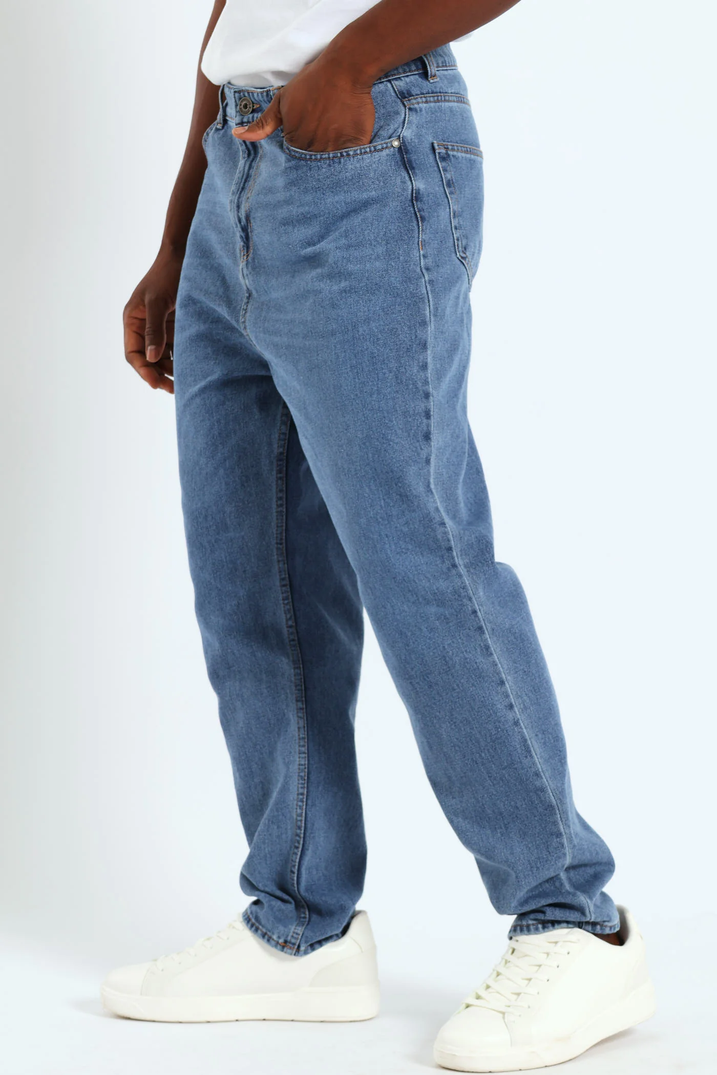 Loose Denim Jean - Light Wash - Image 2