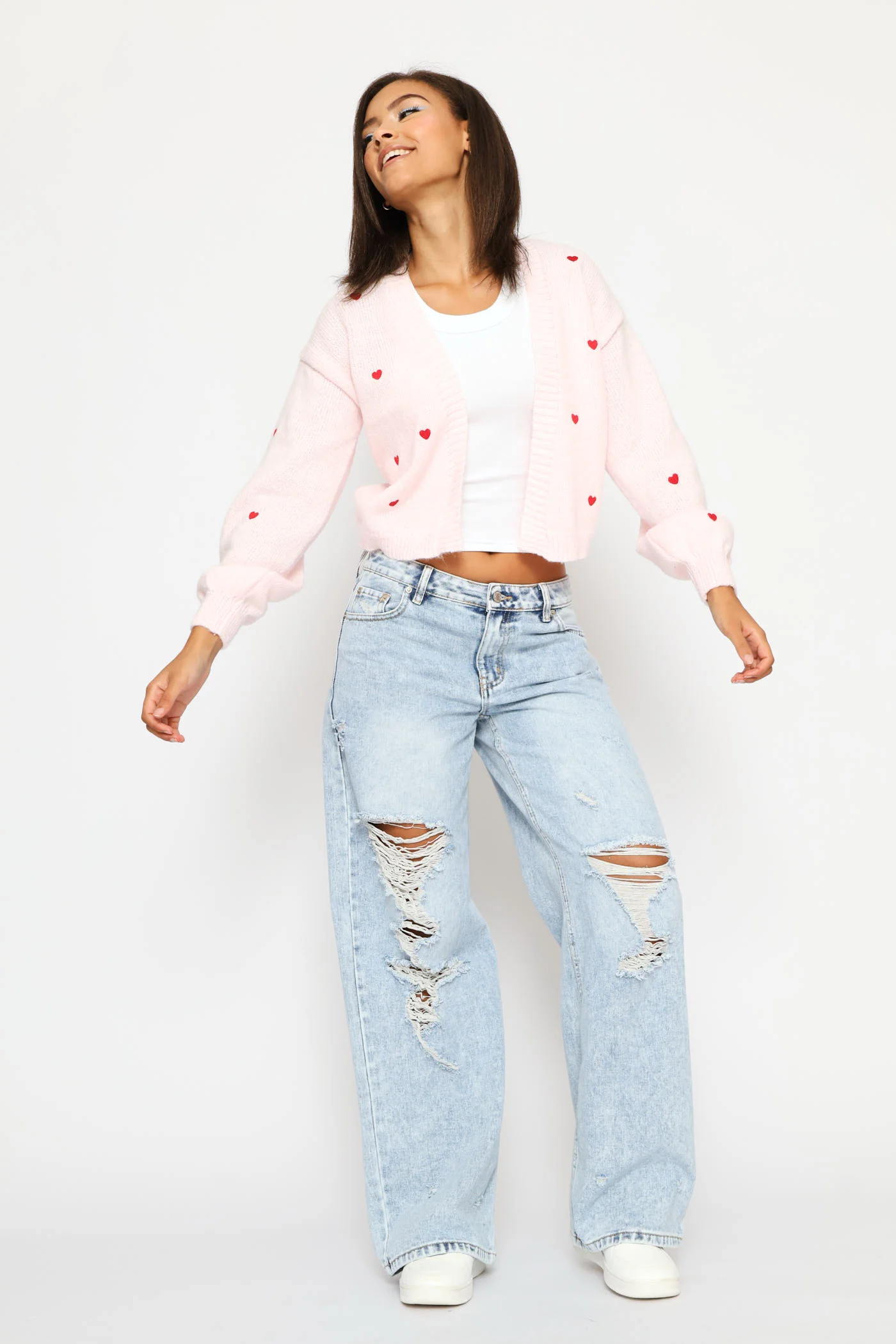 Love Day Open Cardigan - Pink - Image 5