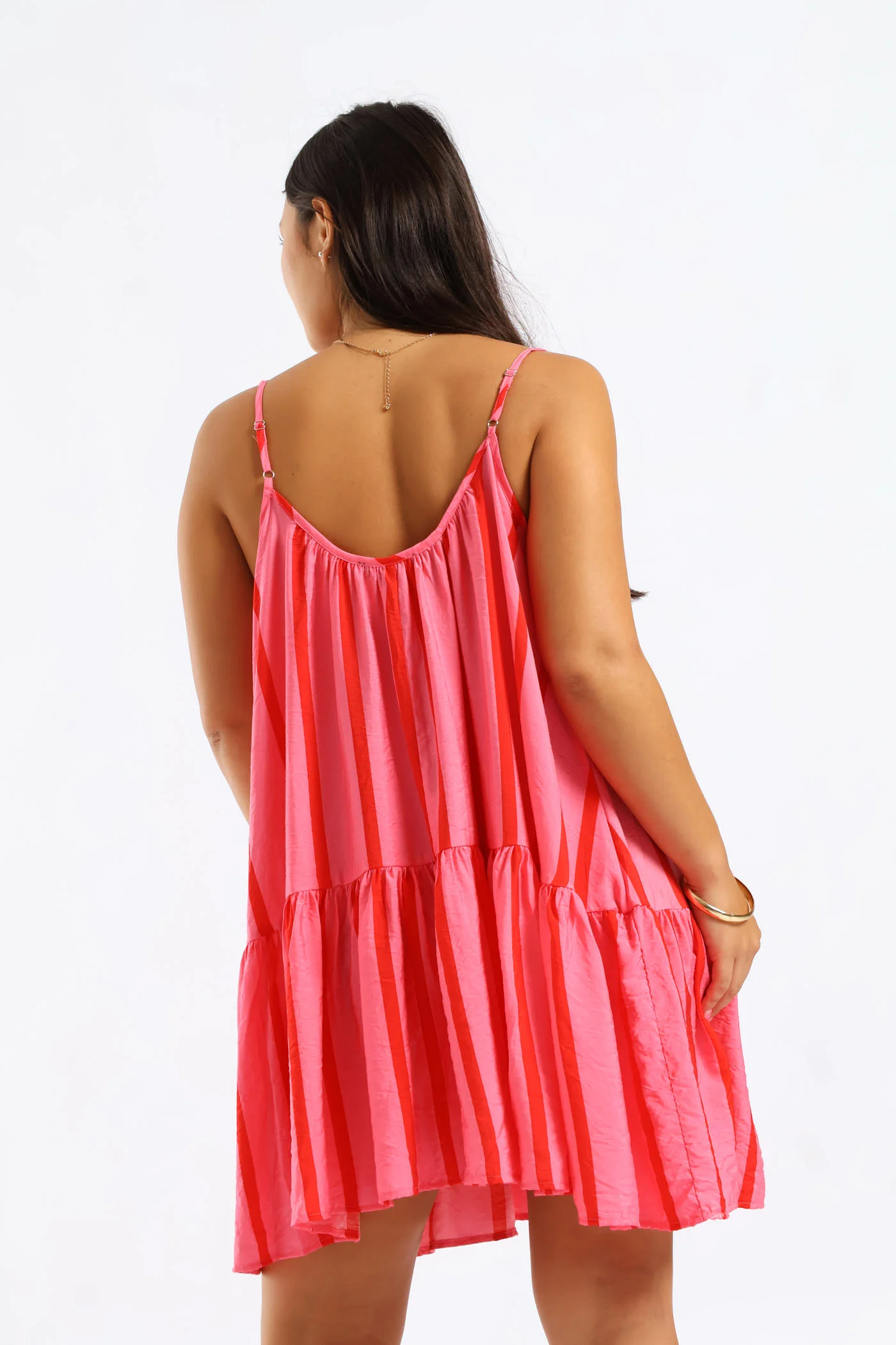Love Stripe Drop Waist Boxy Dress - Pink - Image 2