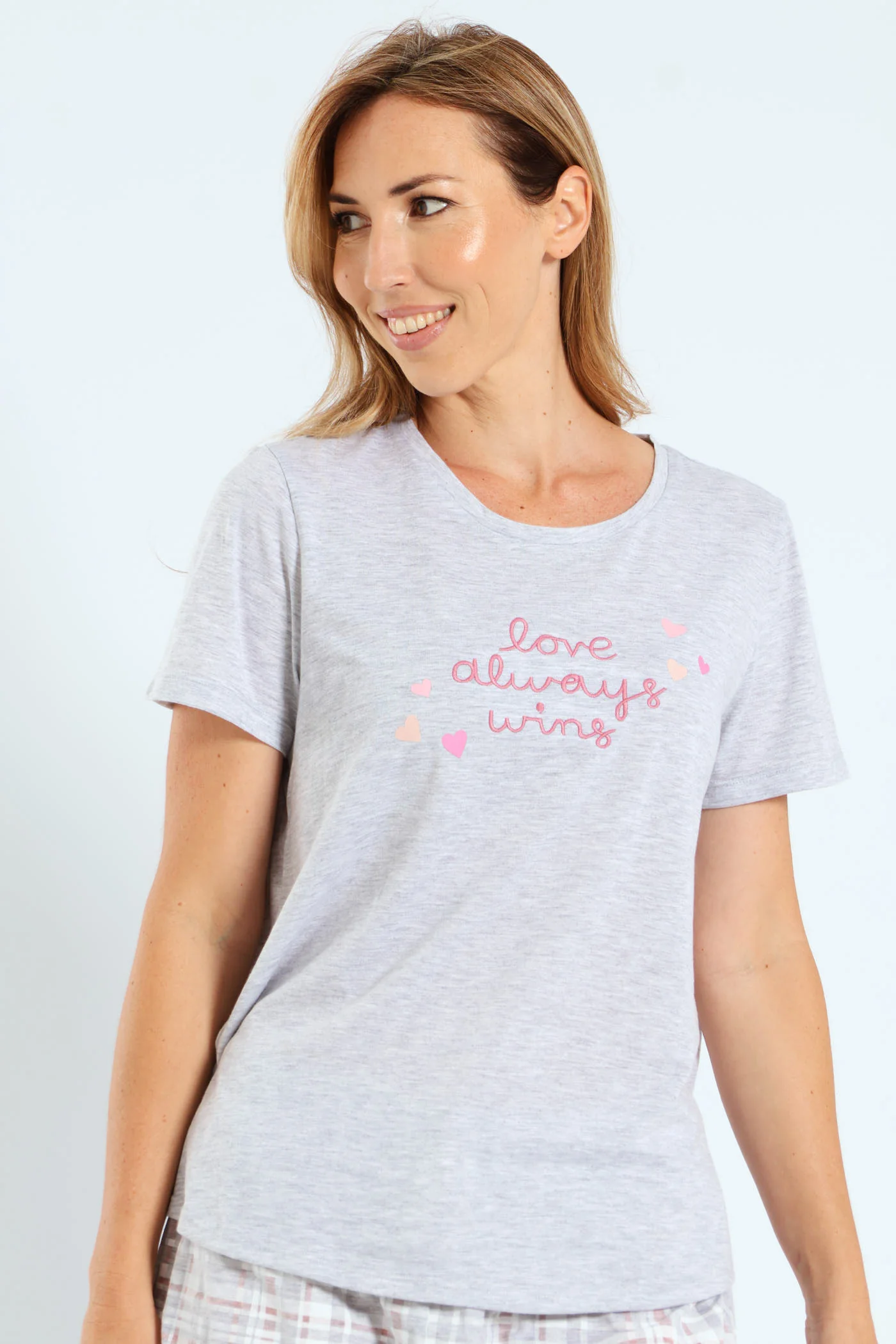 Love Wins Screen Print Tee - Grey Melange - Image 4