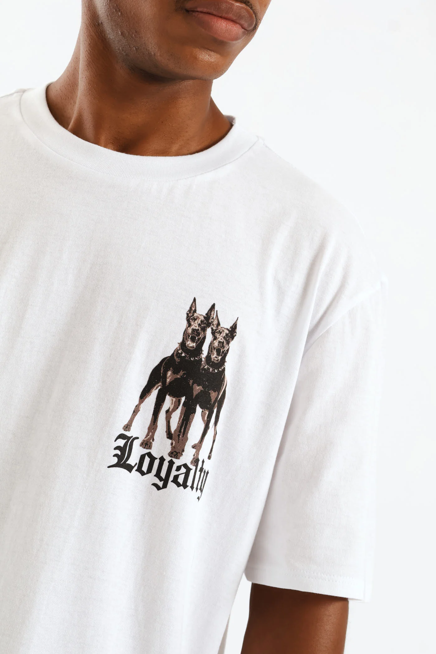 Loyalty Chest Print Tee - White - Image 2