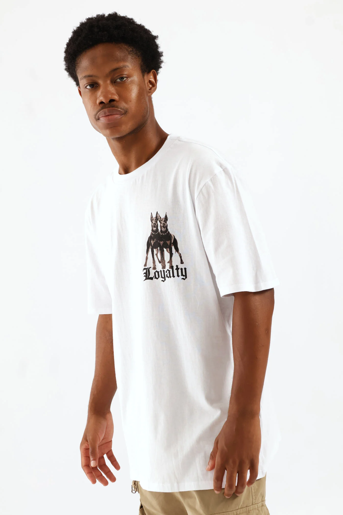 Loyalty Chest Print Tee - White - Image 4