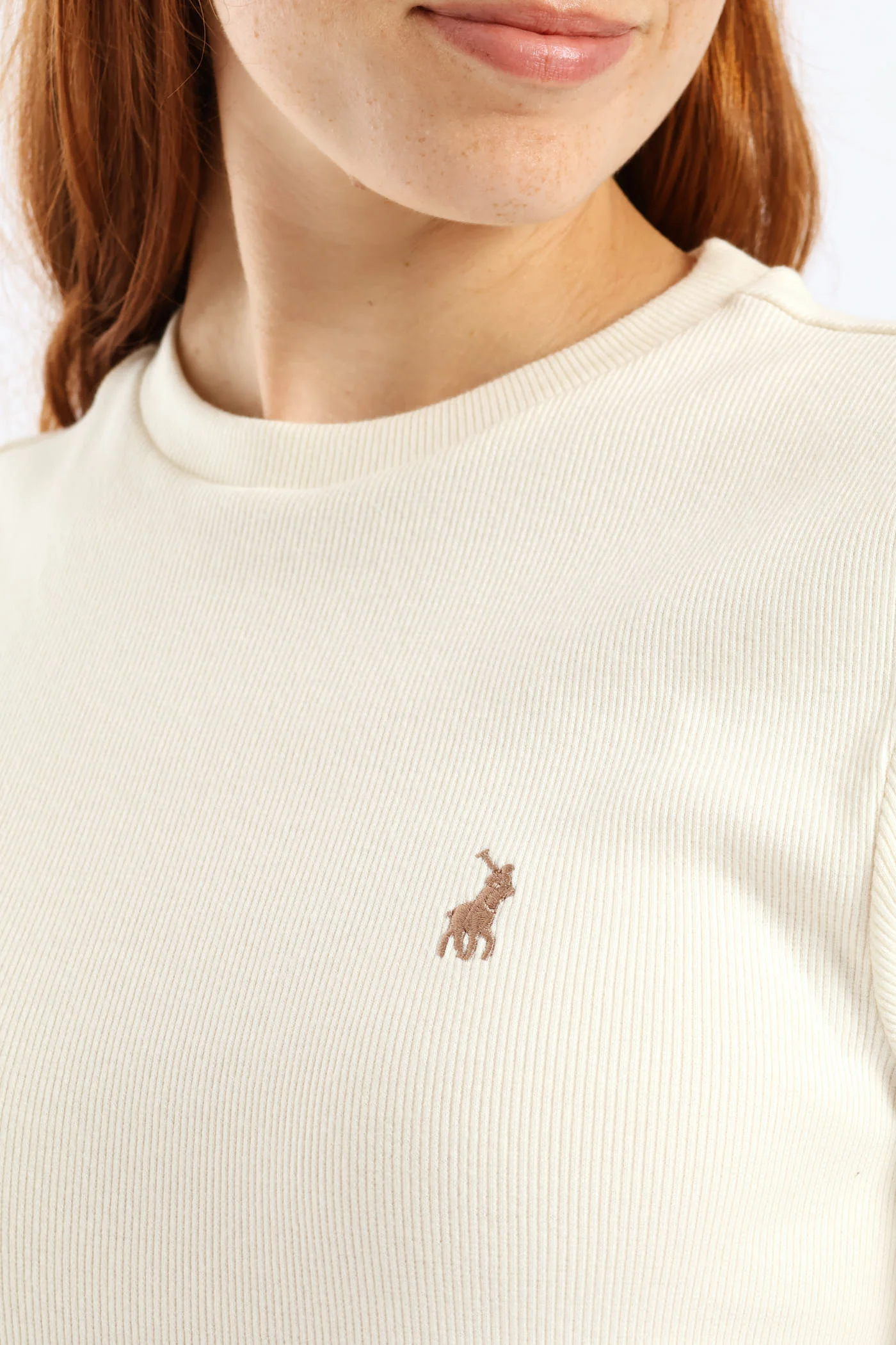 Lucy Ribbed T-Shirt - Off White - Image 2