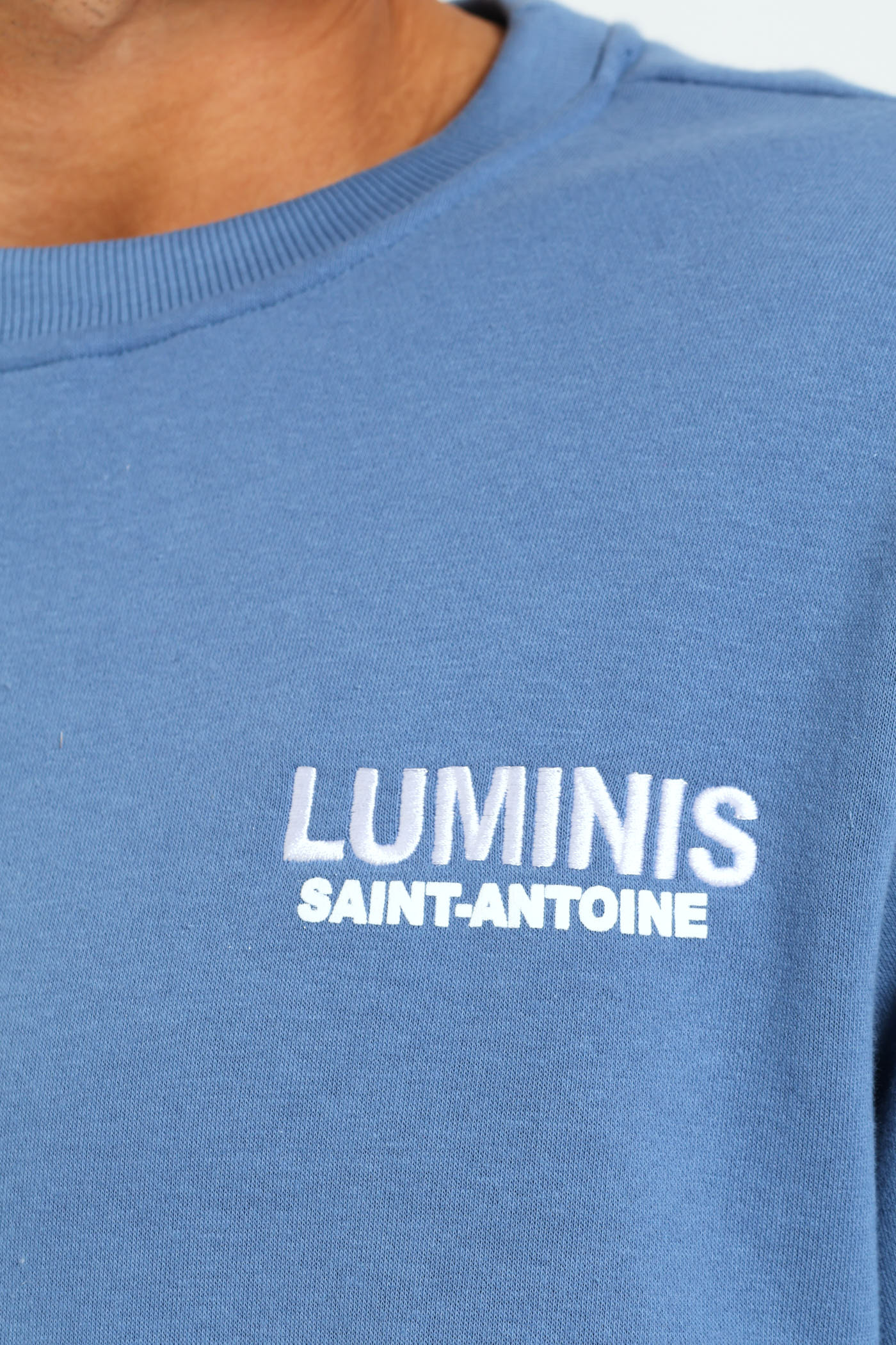 Luminis Front & Back Fleece Crew Top - Steel Blue - Image 4
