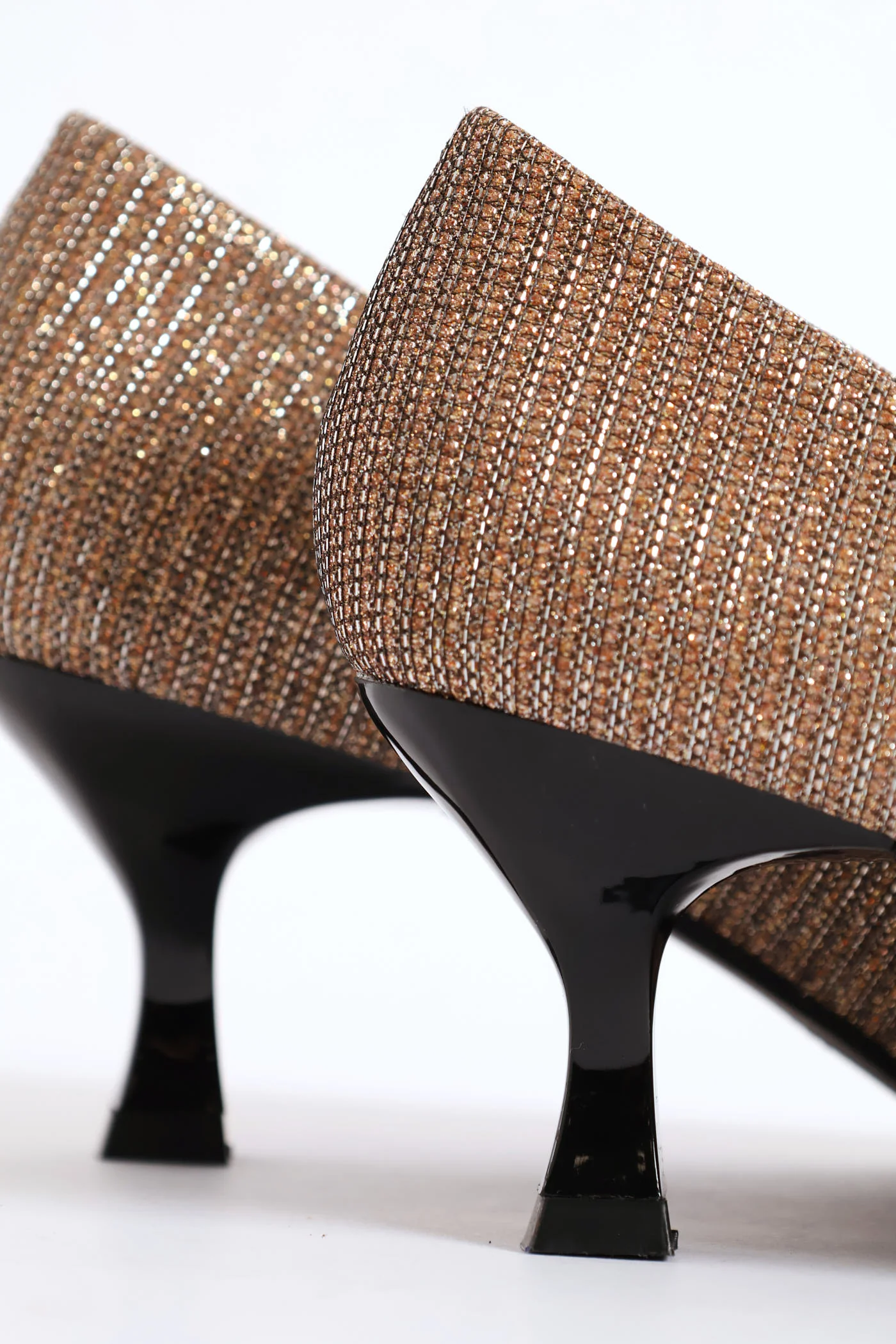 Lurex Kitten Court Heel - Gold - Image 2