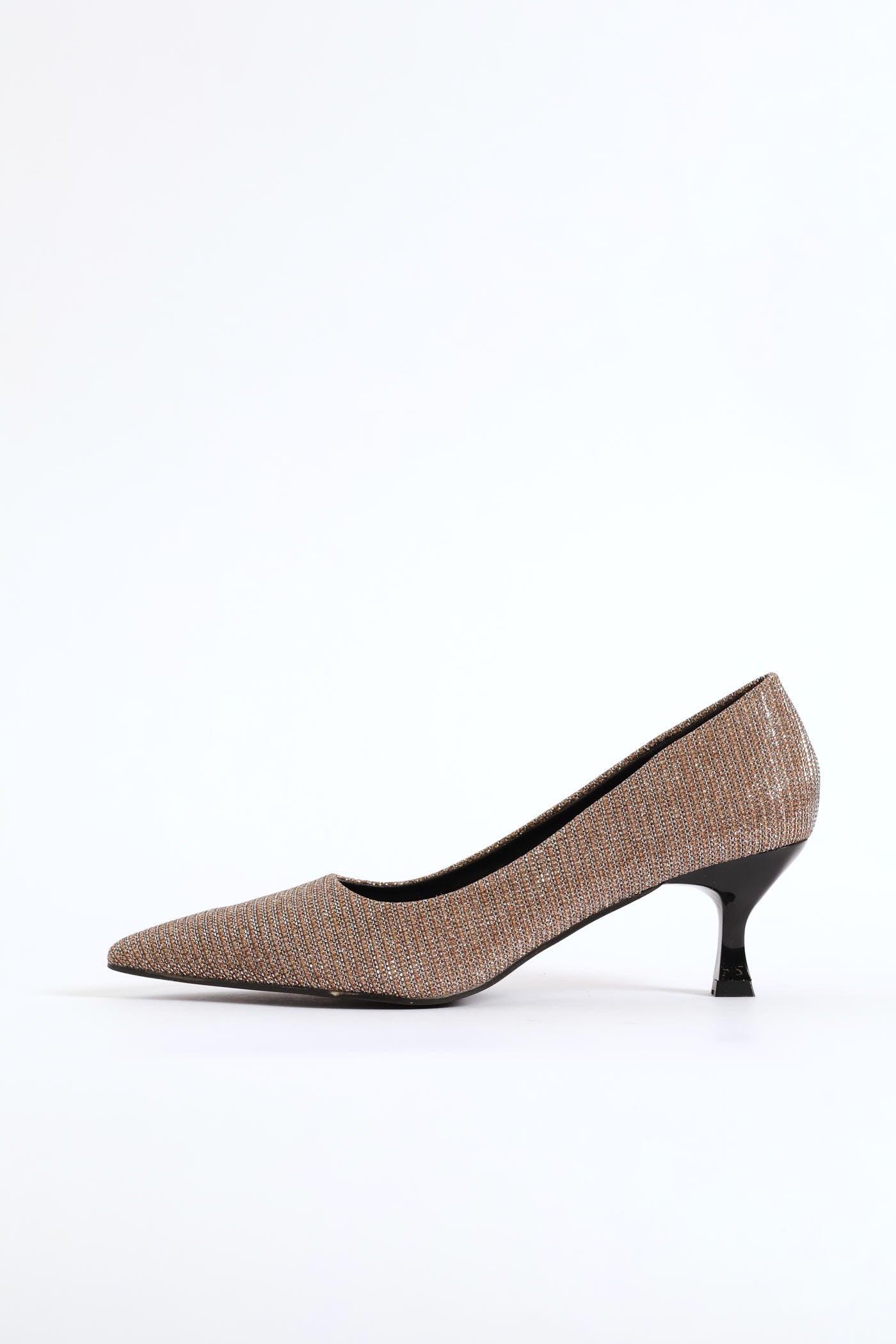 Lurex Kitten Court Heel - Gold - Image 4