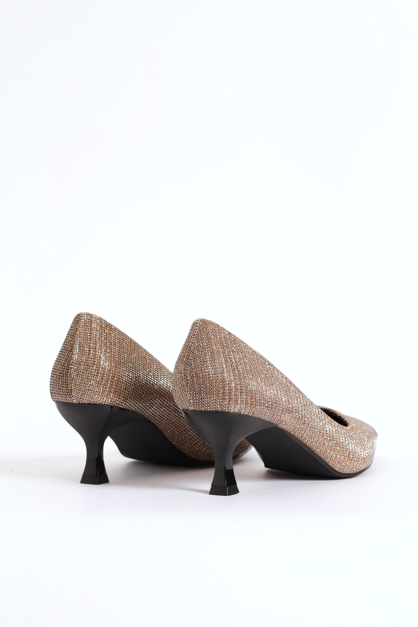 Lurex Kitten Court Heel - Gold - Image 6
