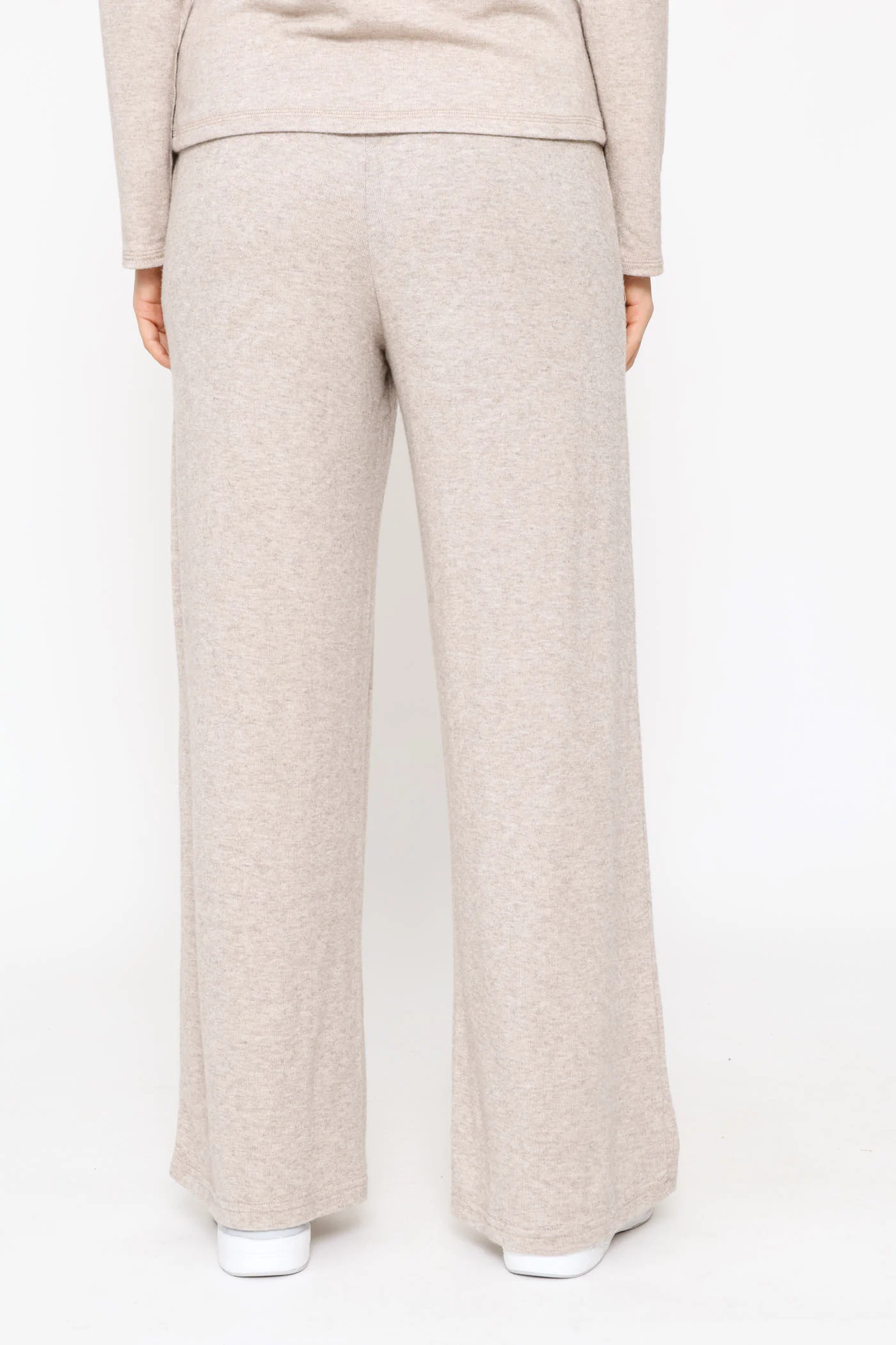 Luxe Leisure Wide Leg Trackpant  - Oatmeal Melange - Image 4