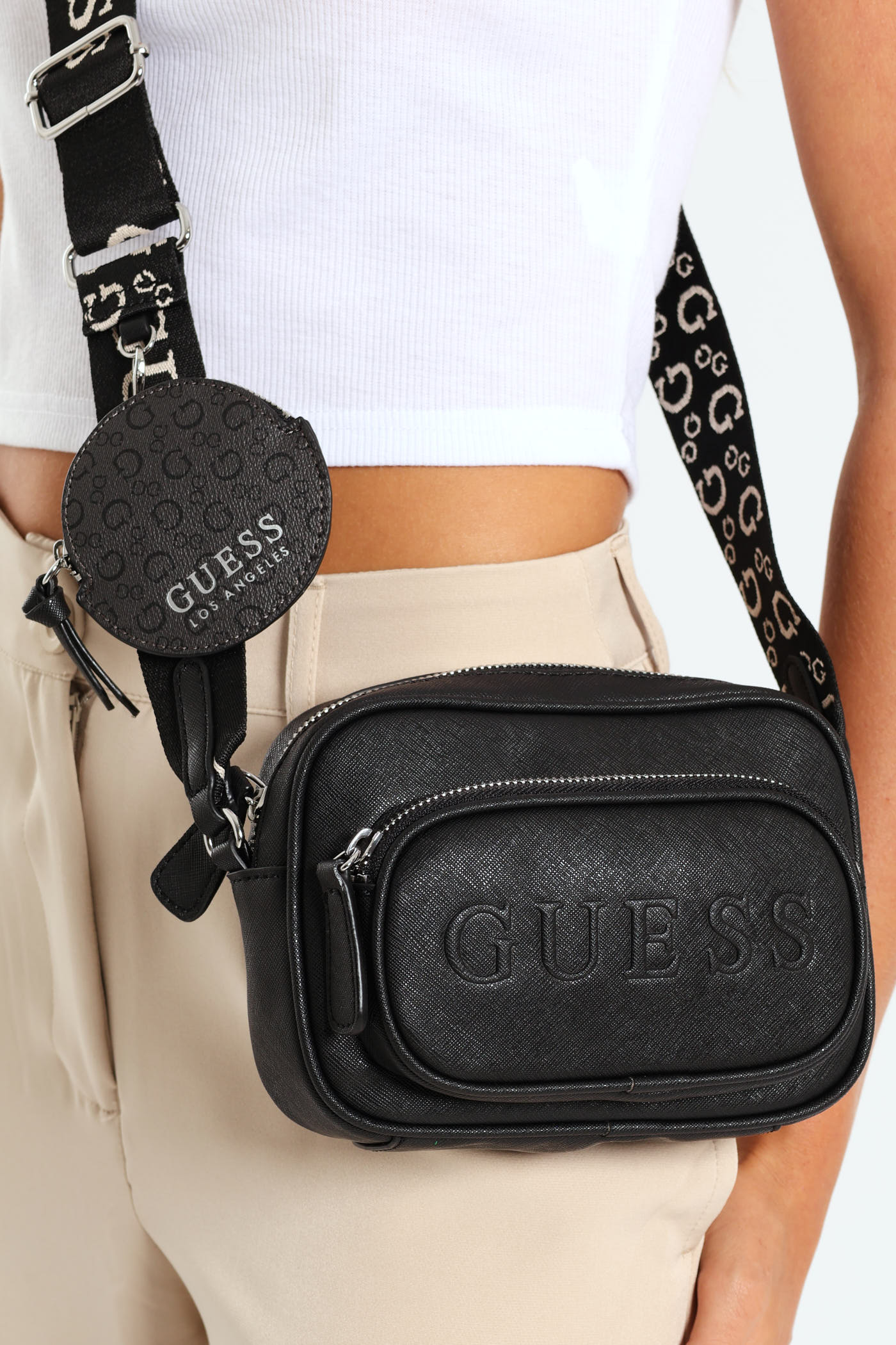 Lya Mini Double Zip Crossbody Bag - Black - Image 5