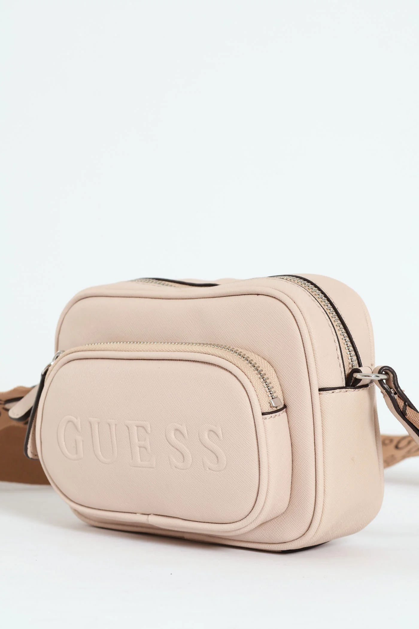 Lya Mini Double Zip Crossbody Bag - Stone - Image 3