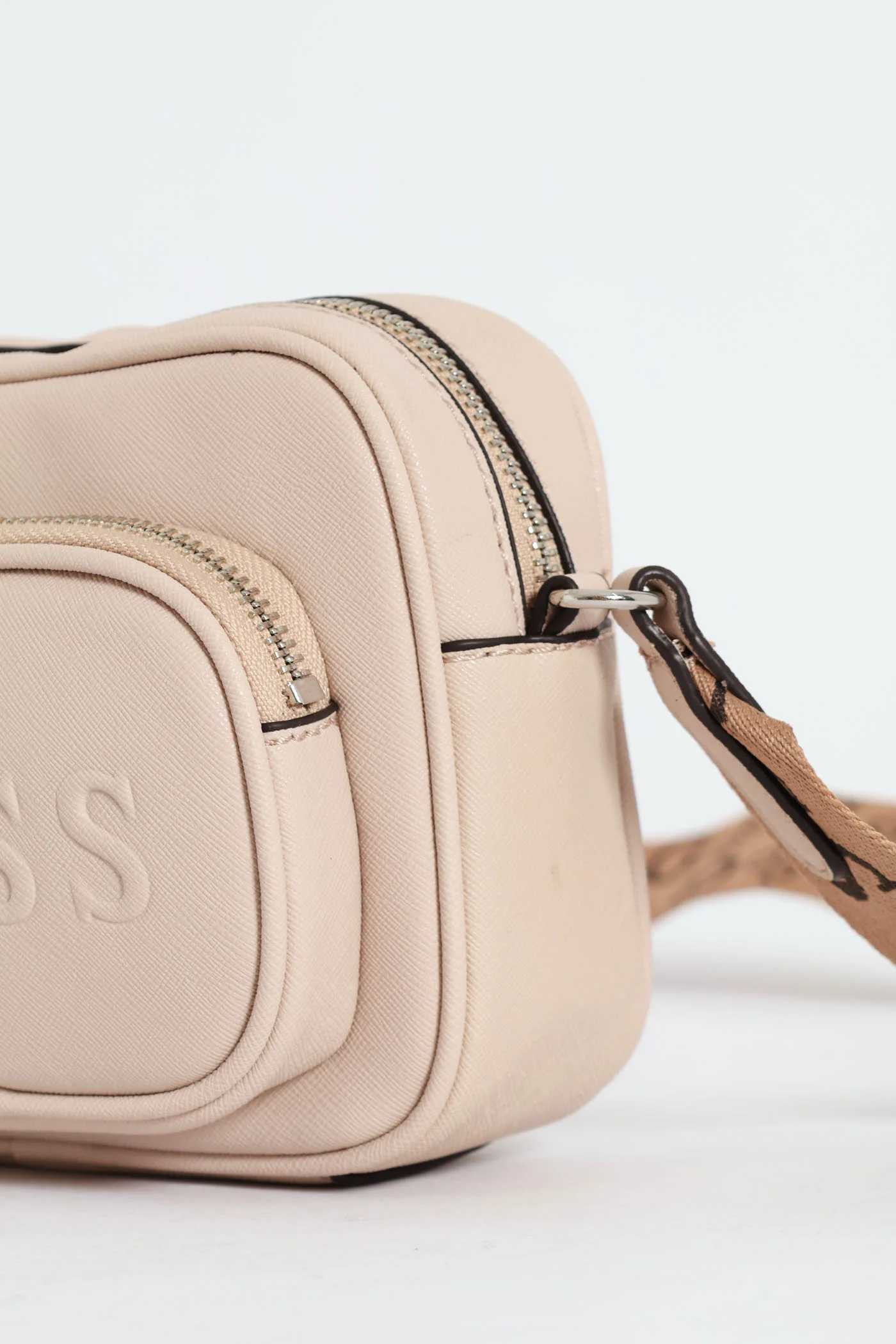 Lya Mini Double Zip Crossbody Bag - Stone - Image 6