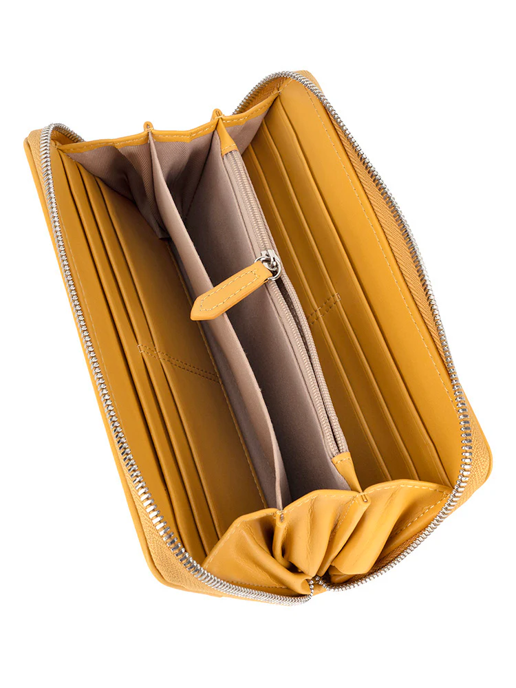 Lyon Zip Around Purse - Yellow - Image 4