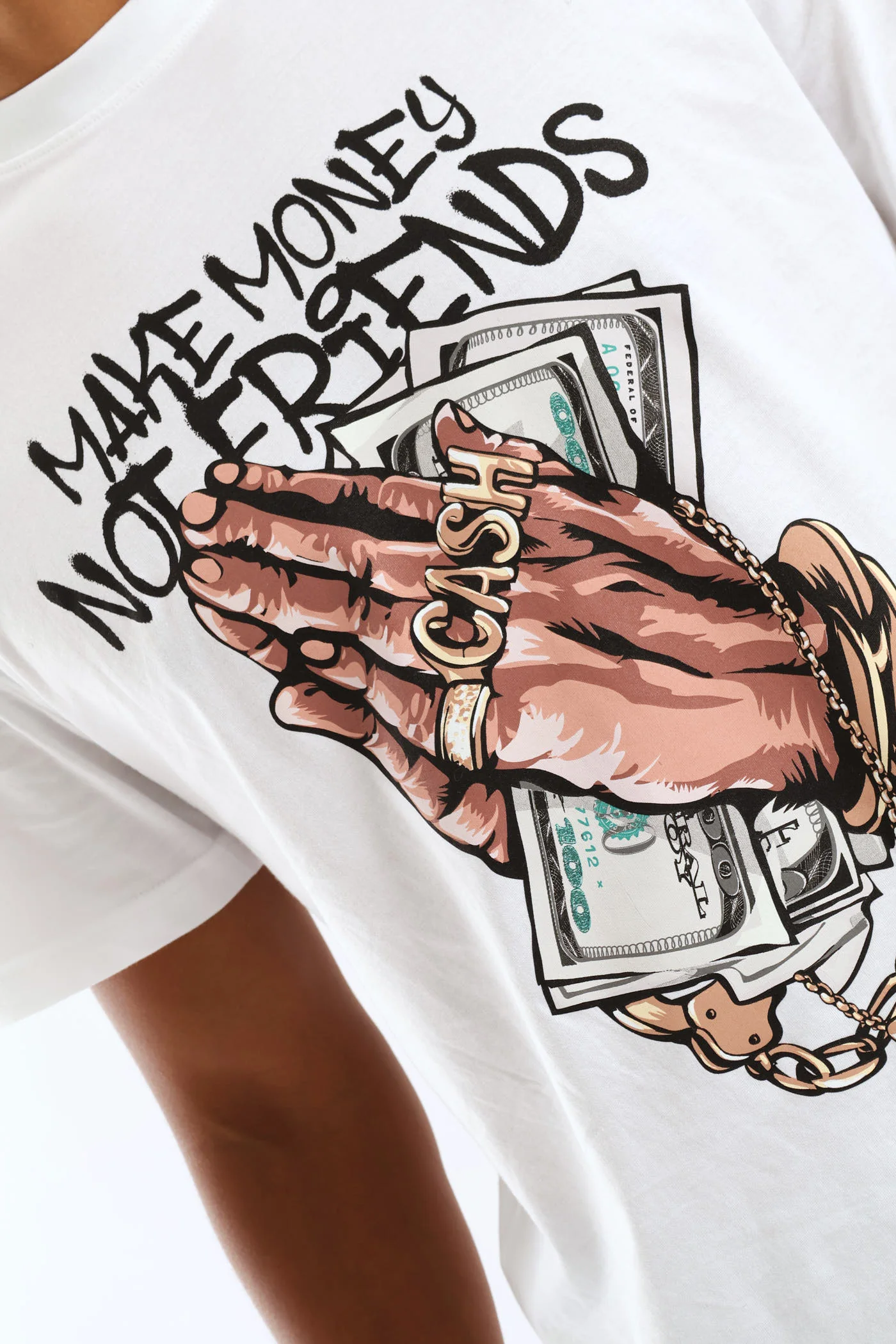 Make Money Front & Back Print Tee - White - Image 2