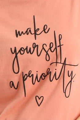 Make Yourself A Priority Tee - Rose - Image 2