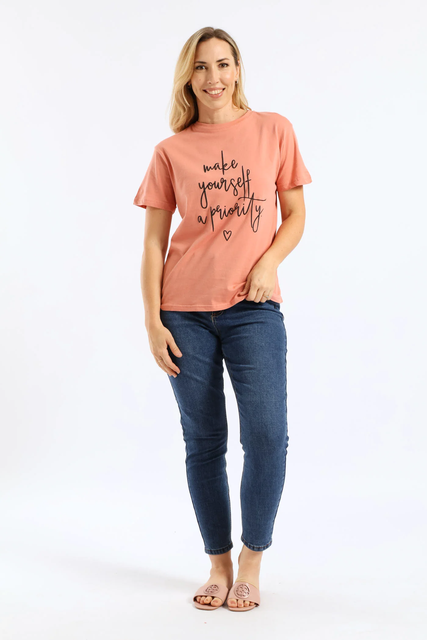 Make Yourself A Priority Tee - Rose - Image 3