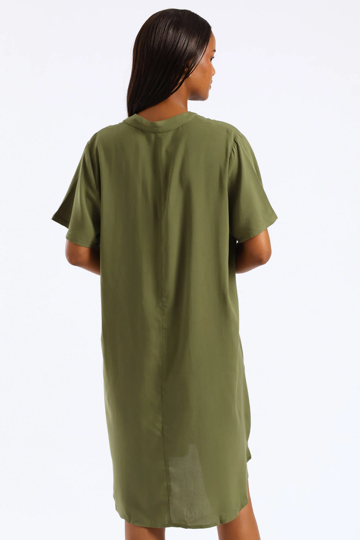 Mandarin Shift Dress - Jungle Green - Image 4