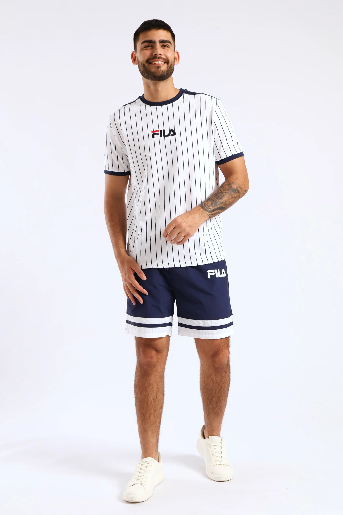 Marina T-Shirt - White/Navy - Image 2