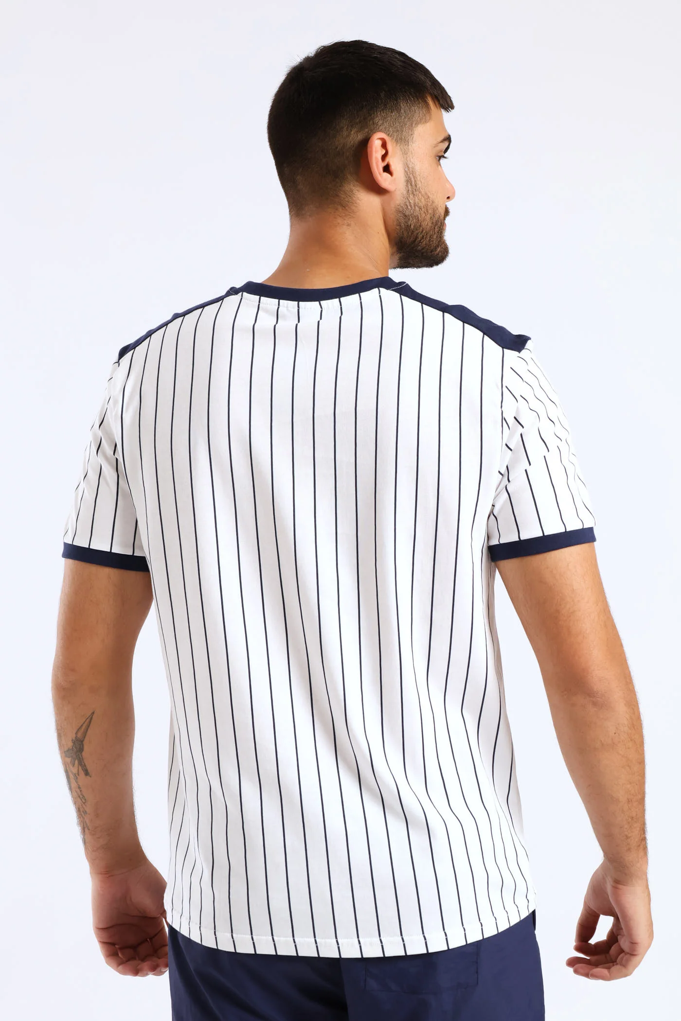 Marina T-Shirt - White/Navy - Image 4