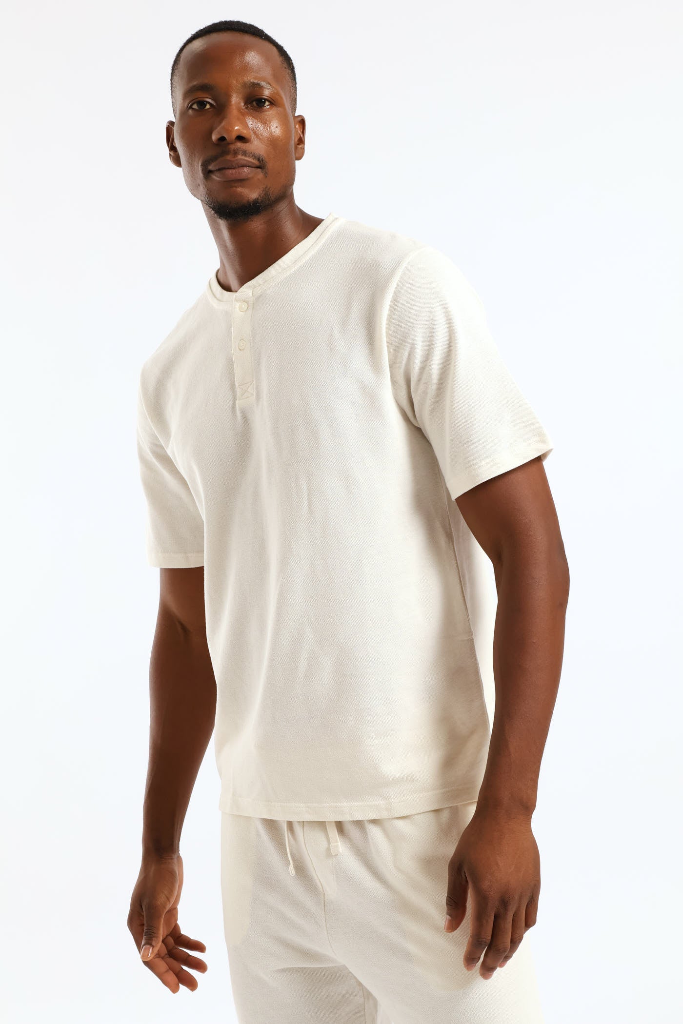 Marshmallow Henley Pyjama Top - Cream - Image 3