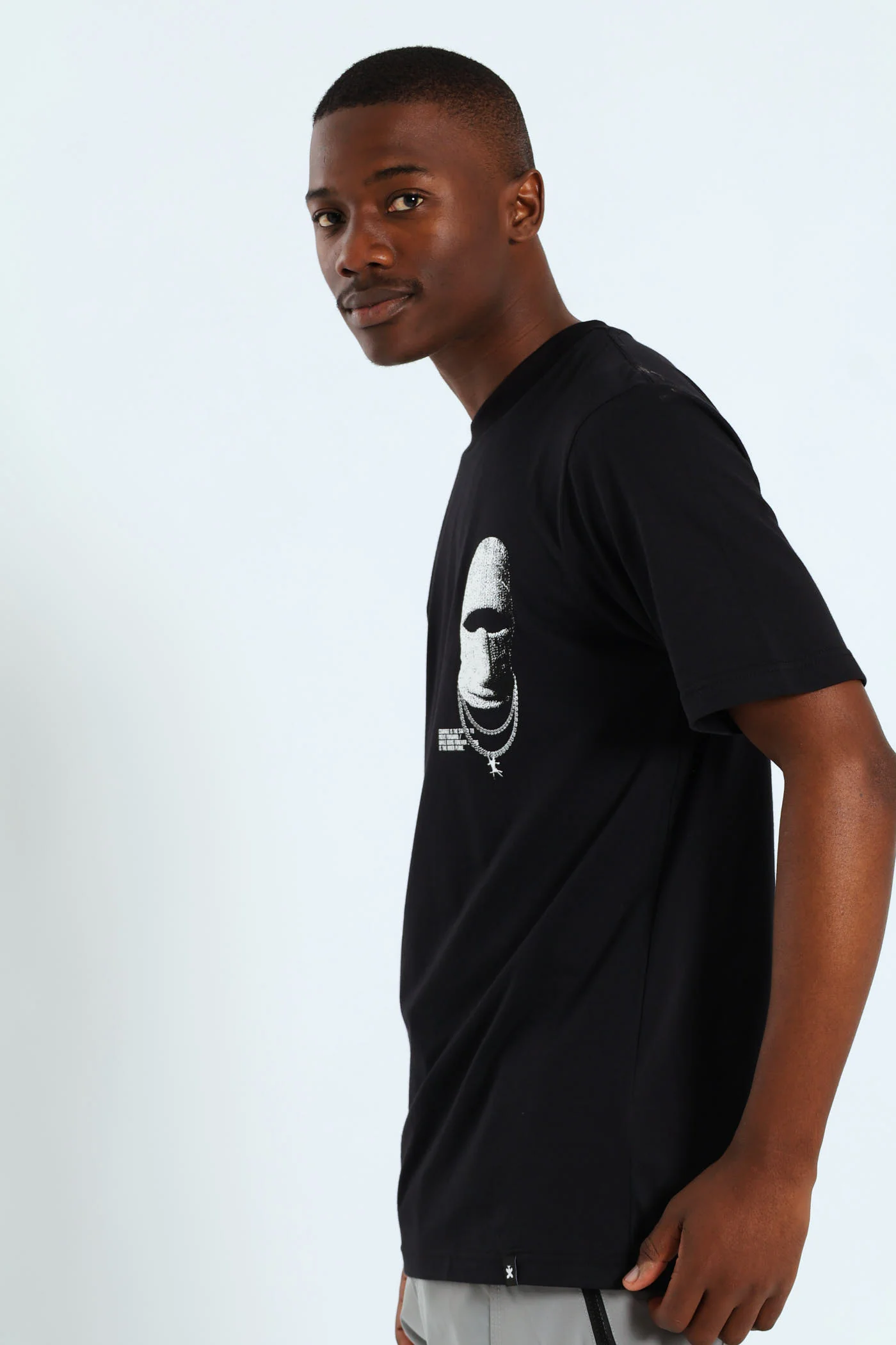 Mask Print Tee - Black - Image 2