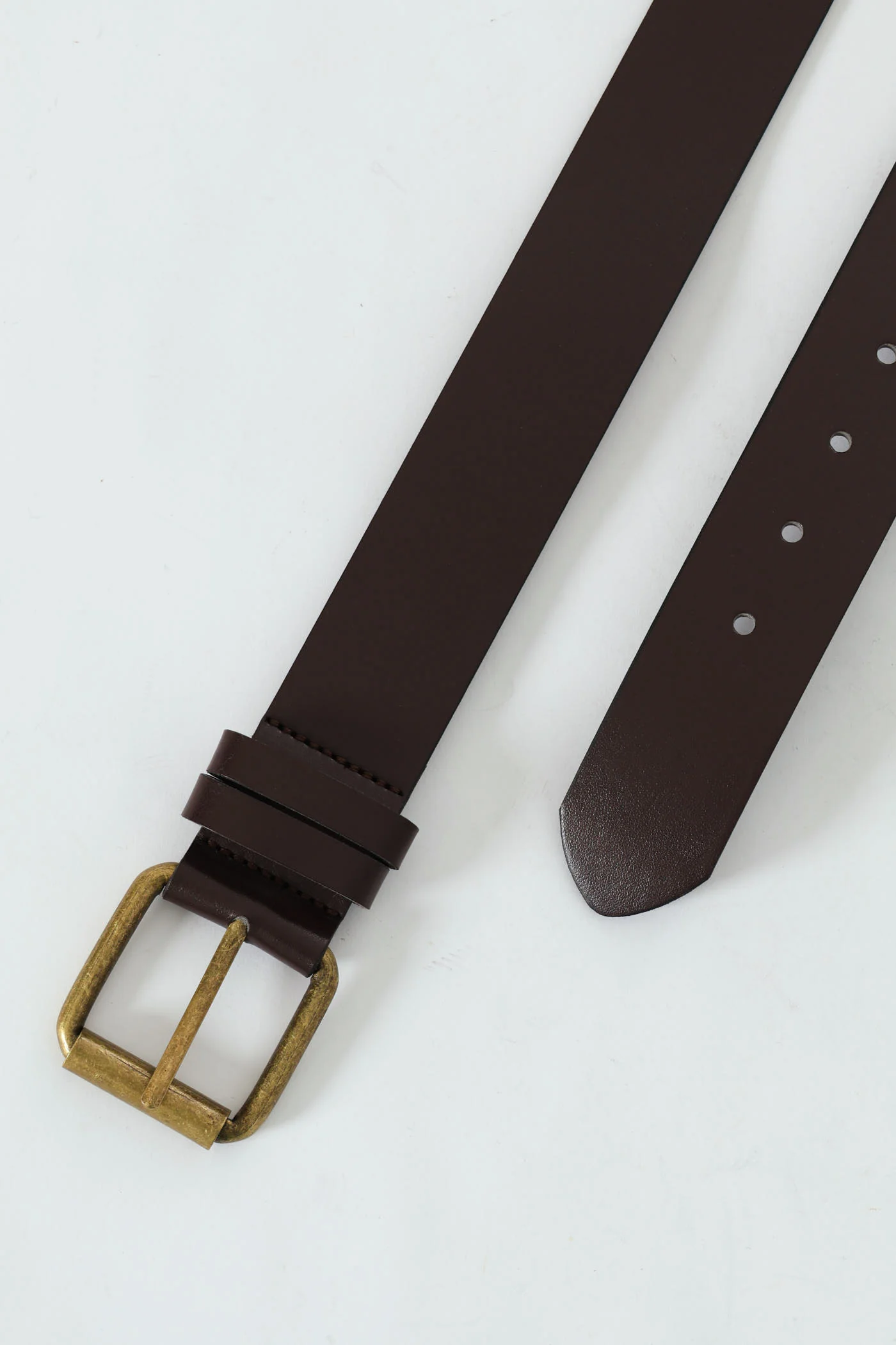 Matt Black Roller Buckle Belt - Dark Brown - Image 2