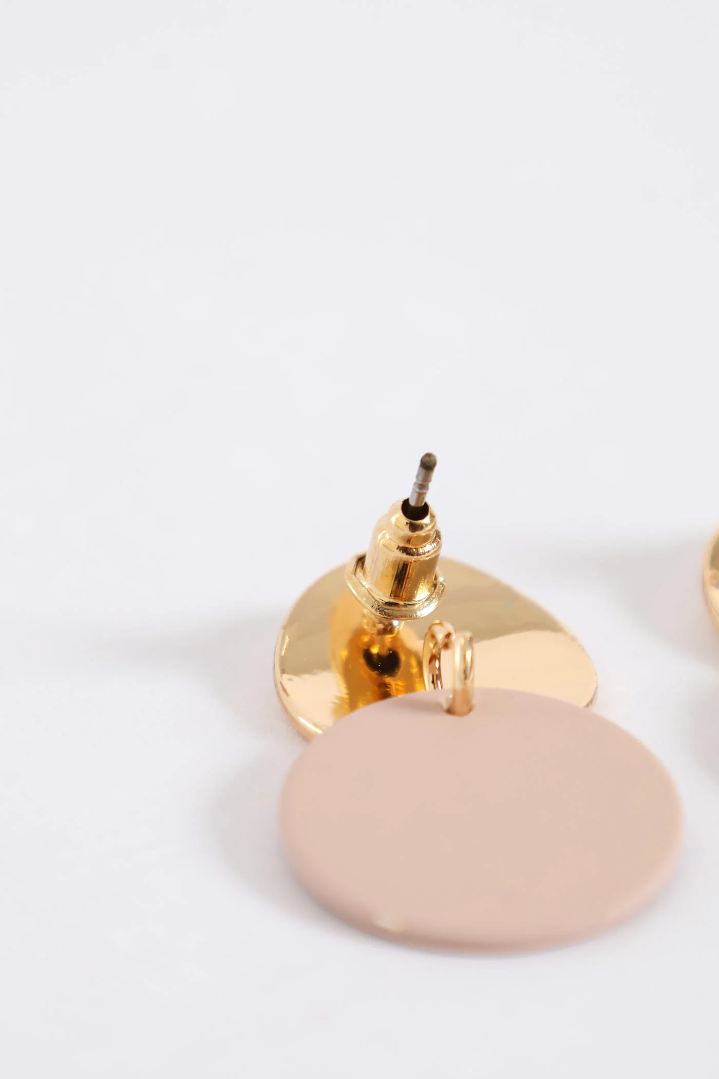 Matte & Gold Disc Earring - Gold - Image 3