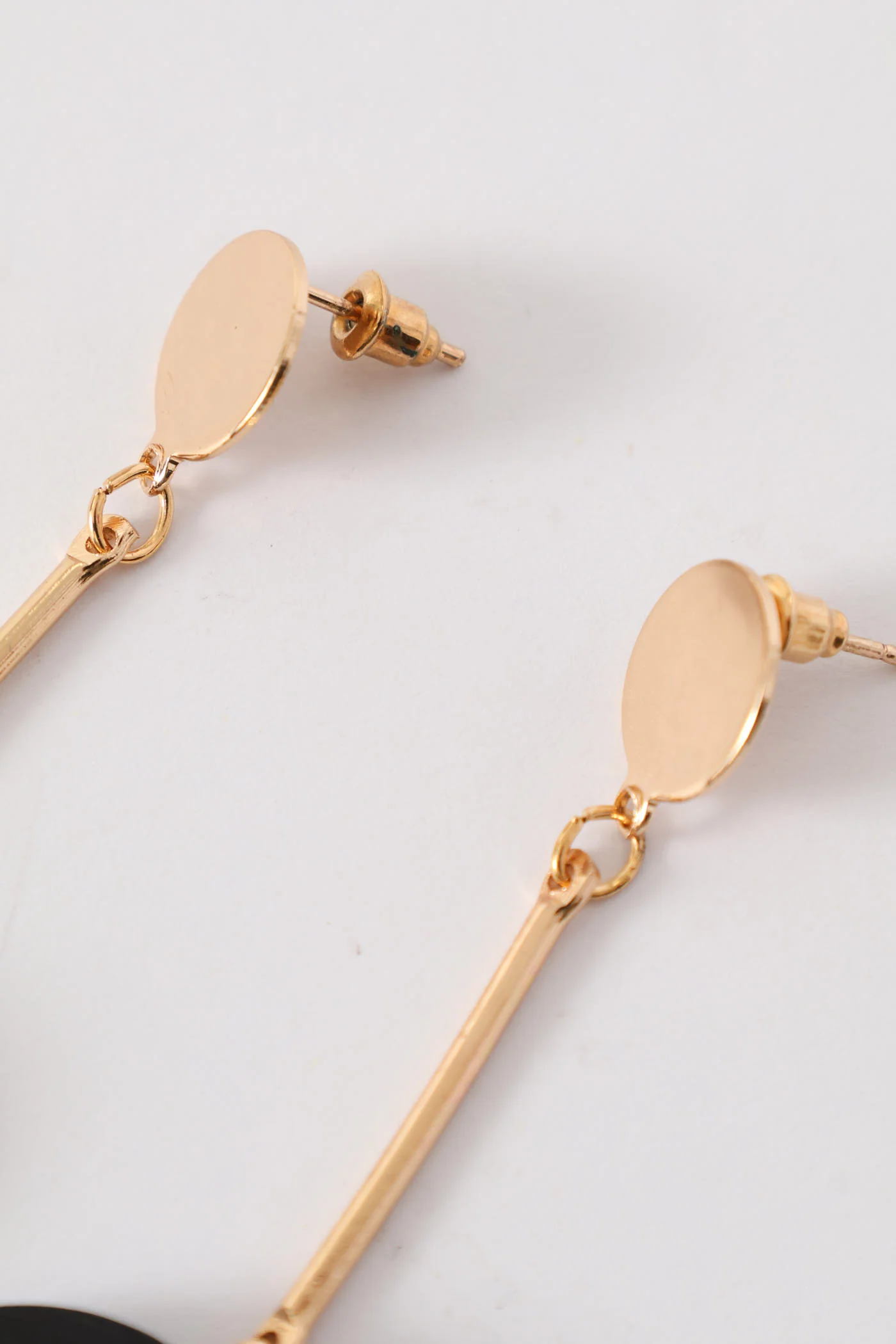 Matte Drop Disc Earring - Gold - Image 2