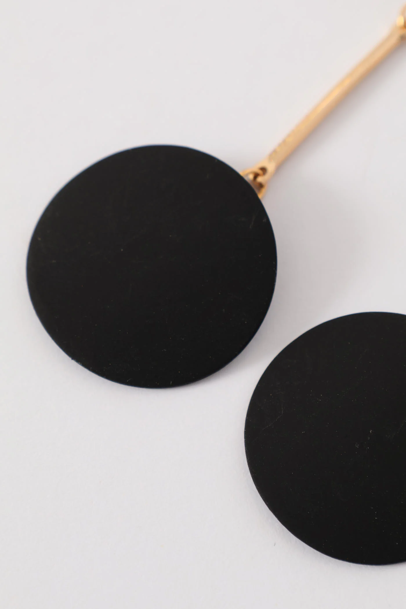 Matte Drop Disc Earring - Gold - Image 3