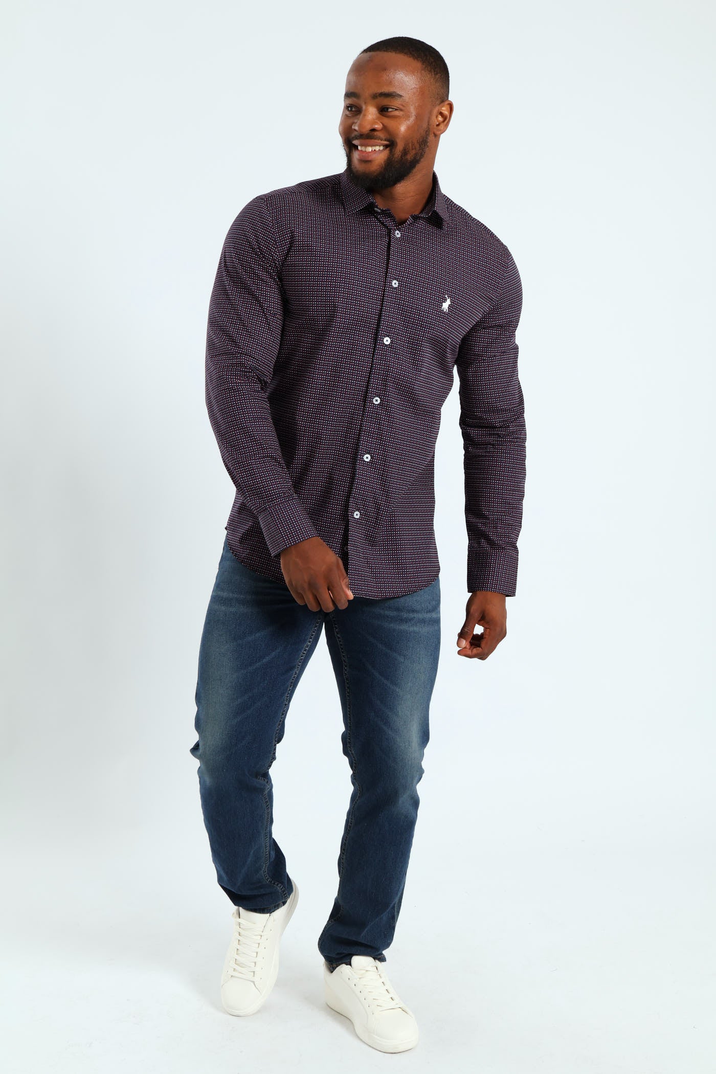 Maxim Long Sleeve Shirt - Navy - Image 6