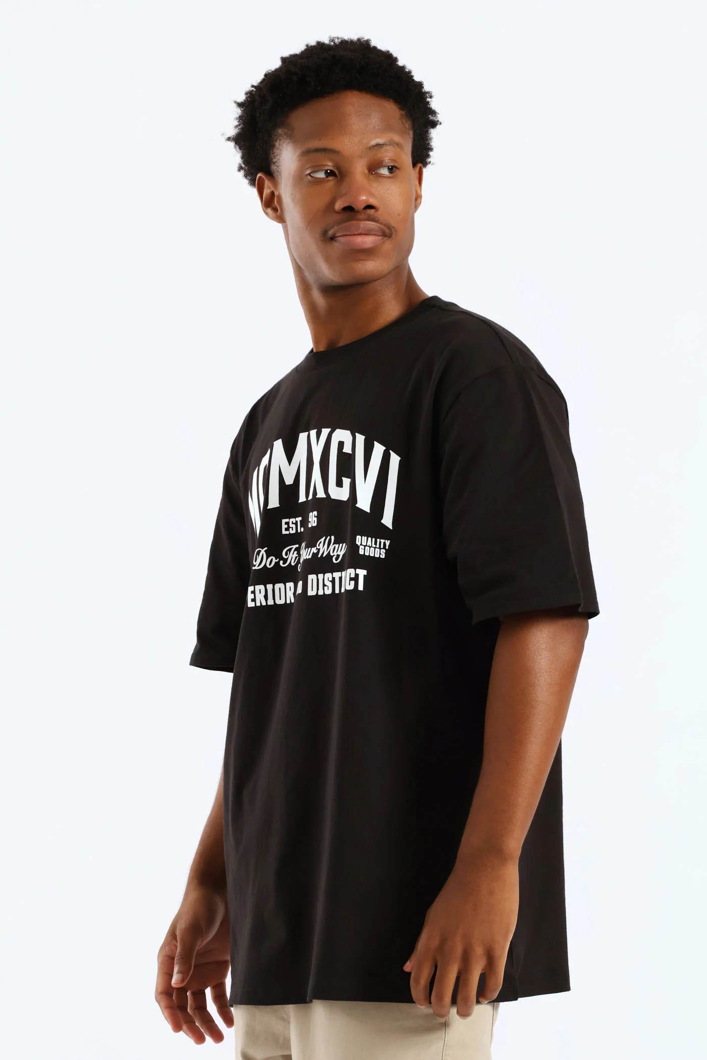 Mcmxcvi Basic Print Tee - Black - Image 3
