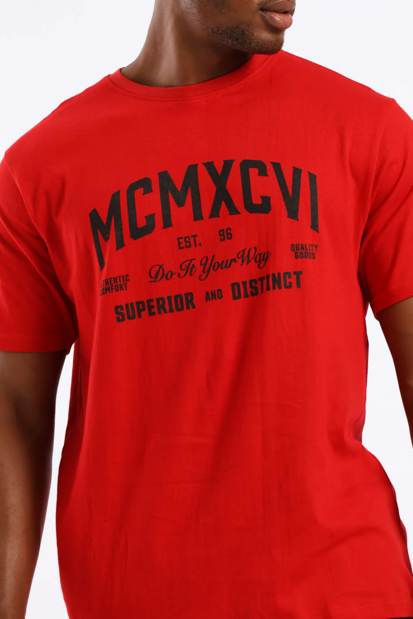 Mcmxcvi Basic Print Tee - Red - Image 2