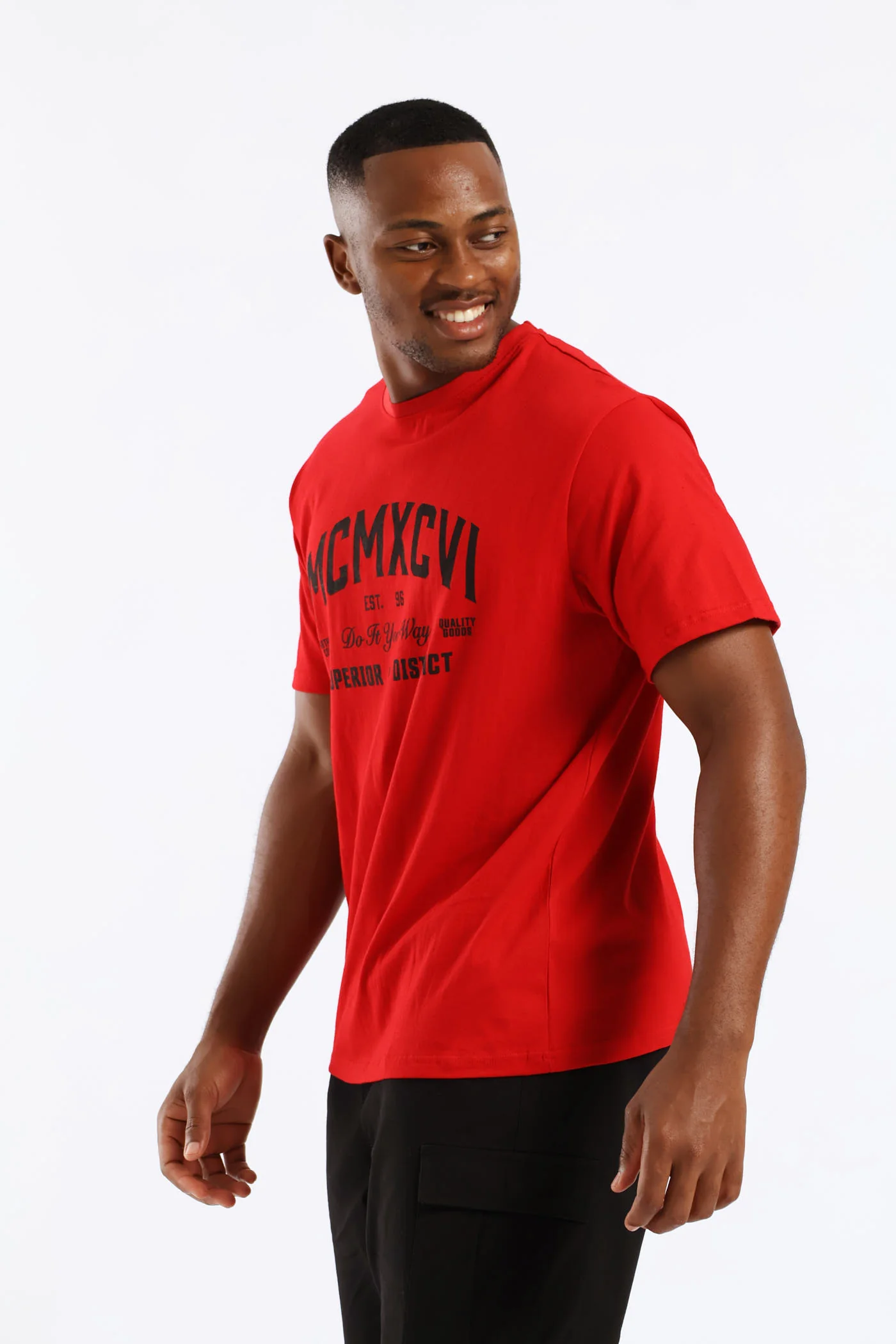 Mcmxcvi Basic Print Tee - Red - Image 3