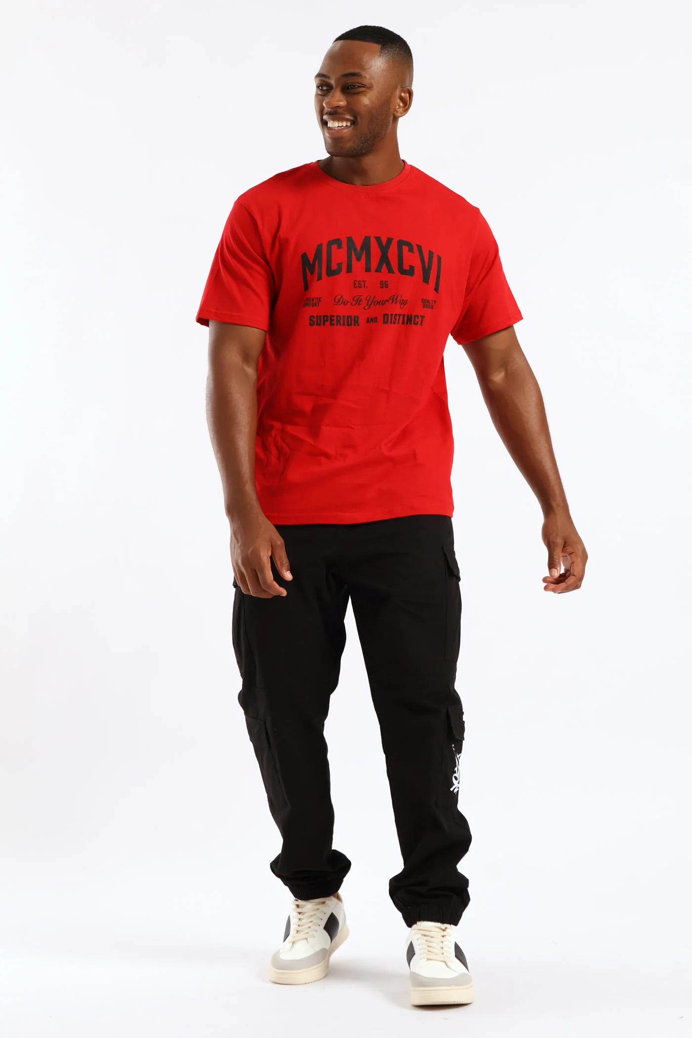 Mcmxcvi Basic Print Tee - Red - Image 5