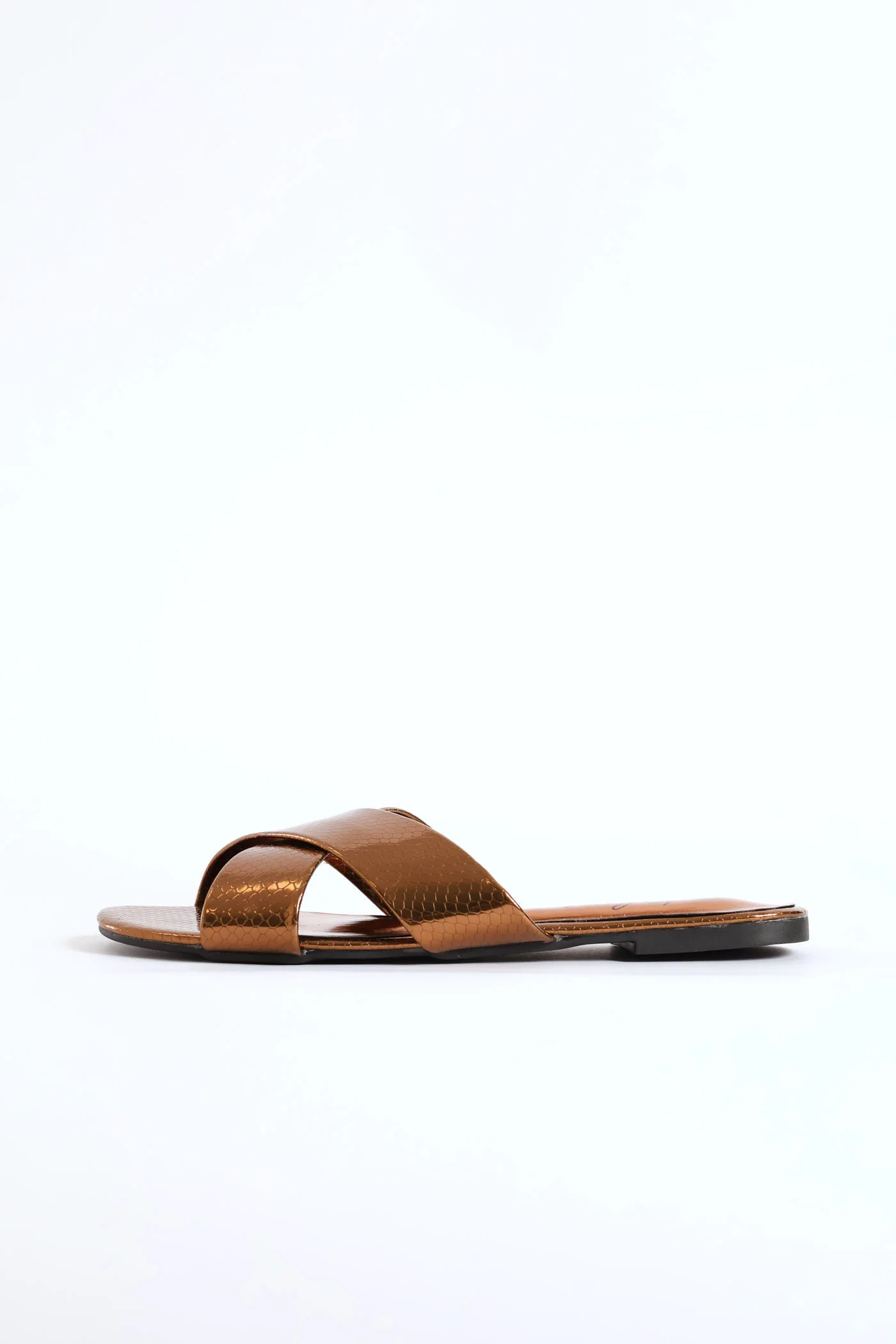 Medium Width Cross Strap Mule Sandal - Bronze - Image 4