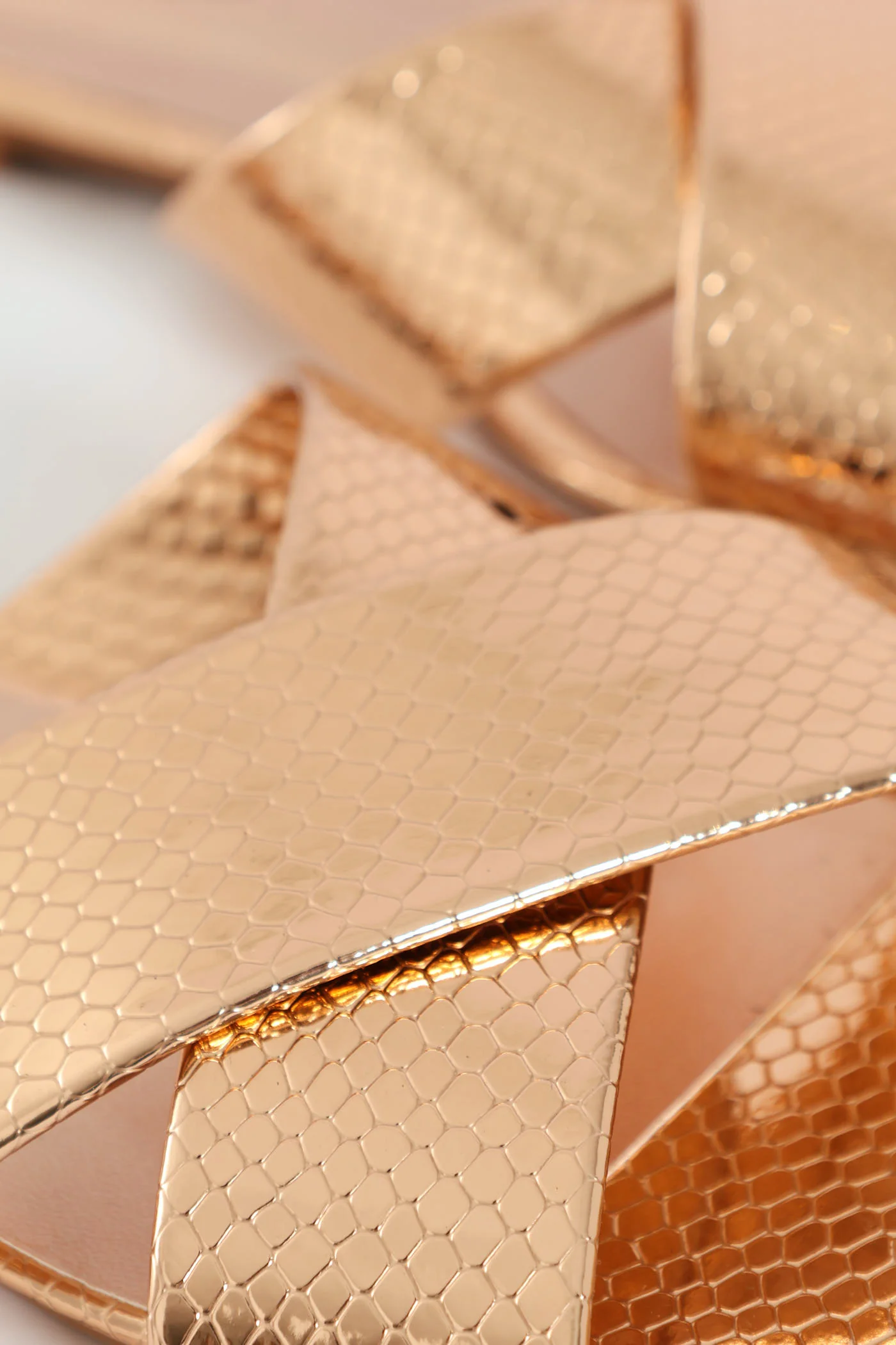 Medium Width Cross Strap Mule Sandal - Rose Gold - Image 2