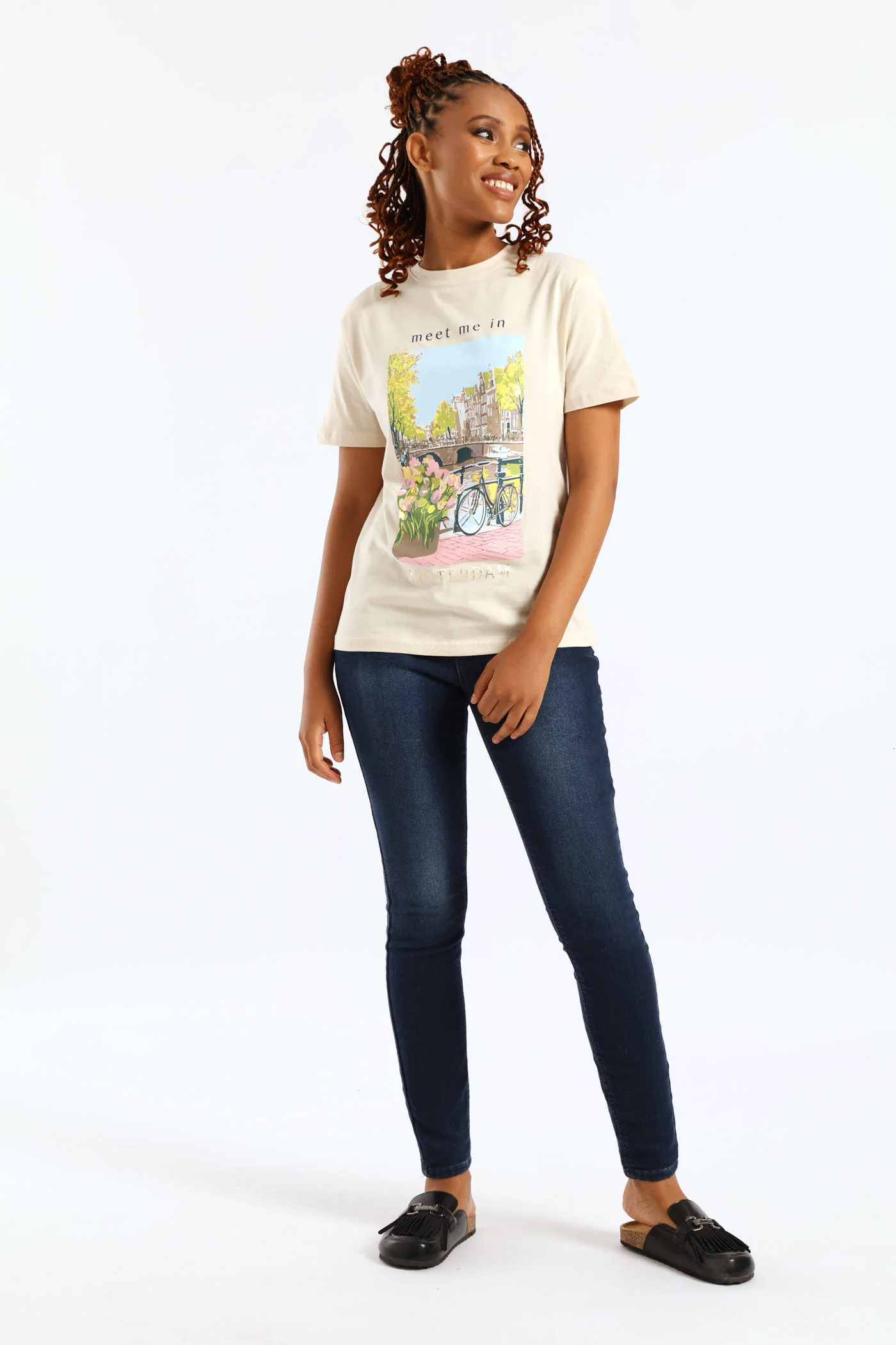 Meet Me In Amsterdam Tee - Light Stone - Image 5