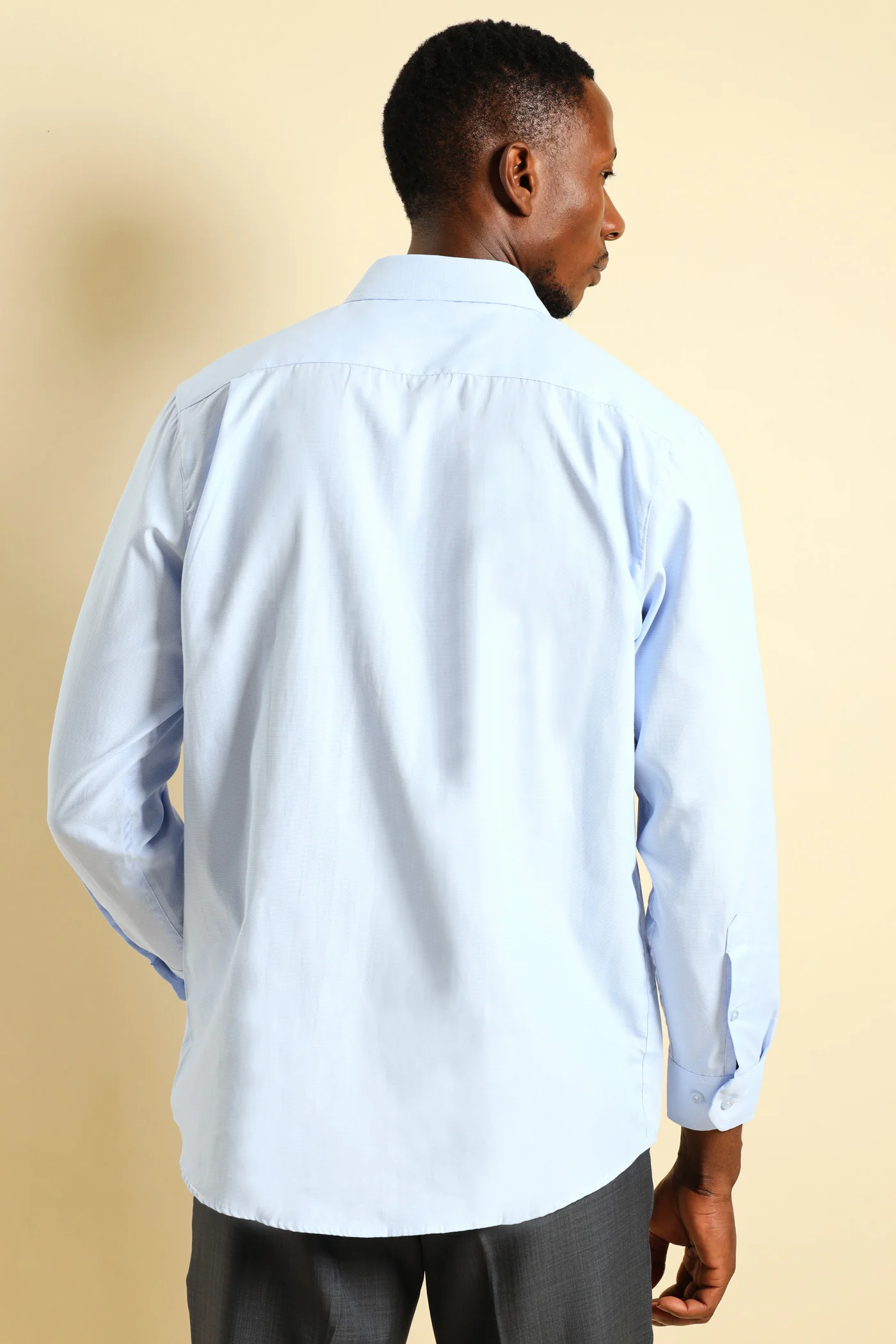 Melange Effect Textured Shirt - Light Blue - Image 3