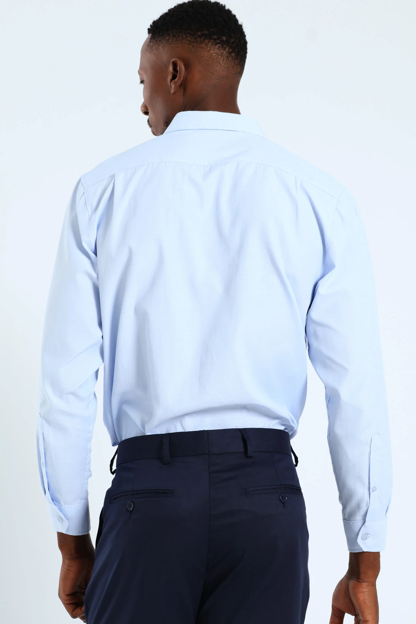 Melange Effect Textured Shirt - Light Blue - Image 8