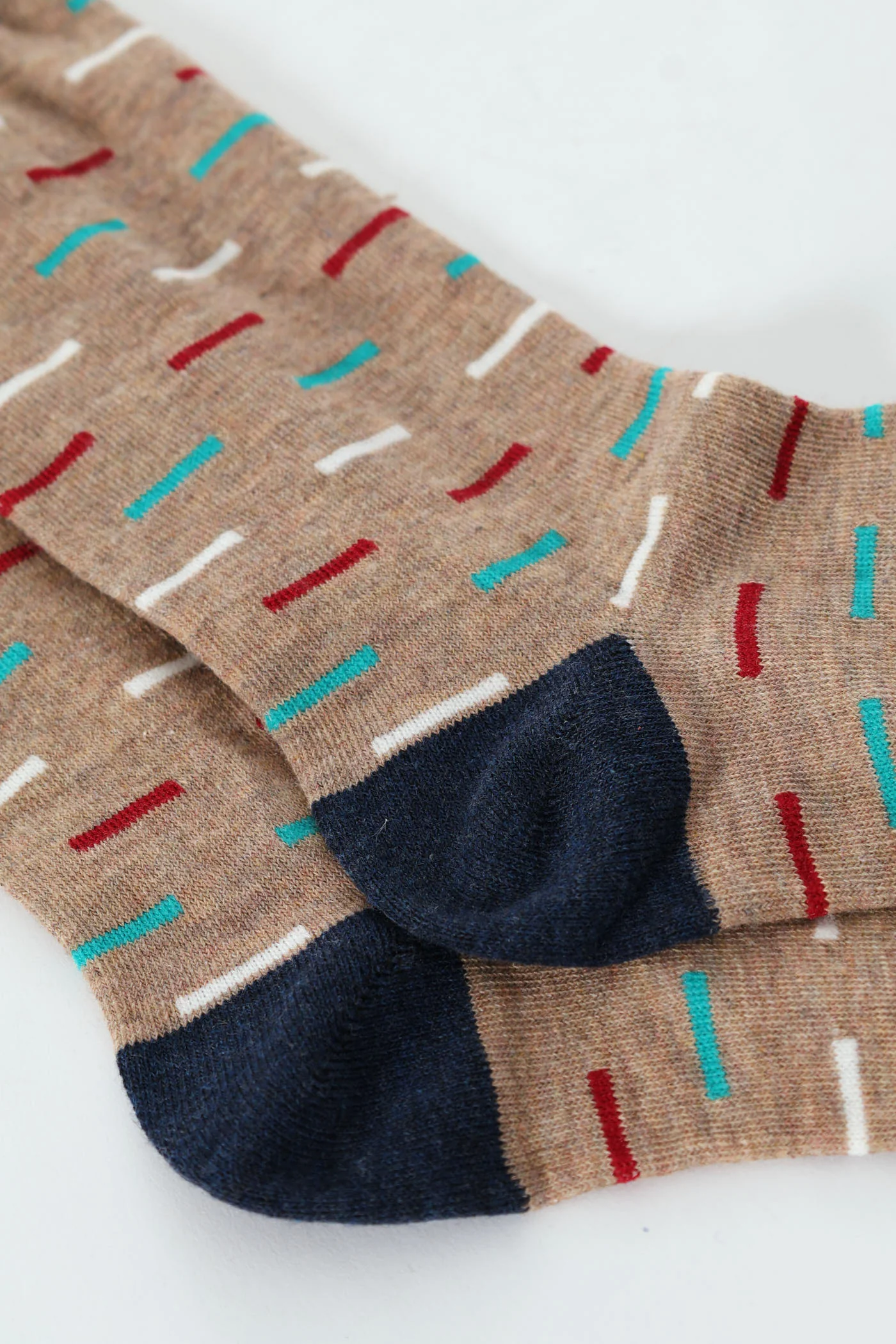 Melange Print Single Anklet Sock - Brown - Image 2