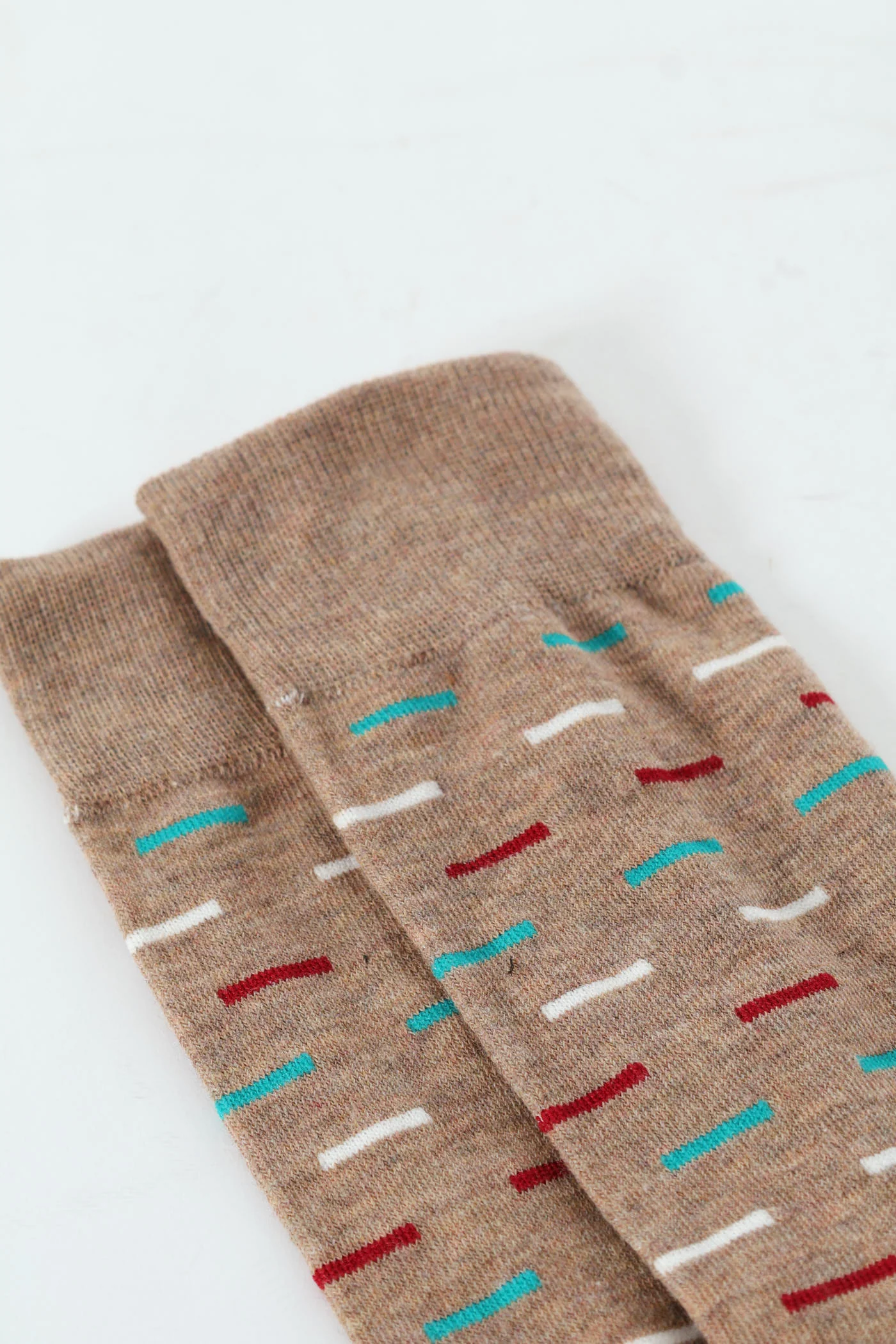 Melange Print Single Anklet Sock - Brown - Image 3