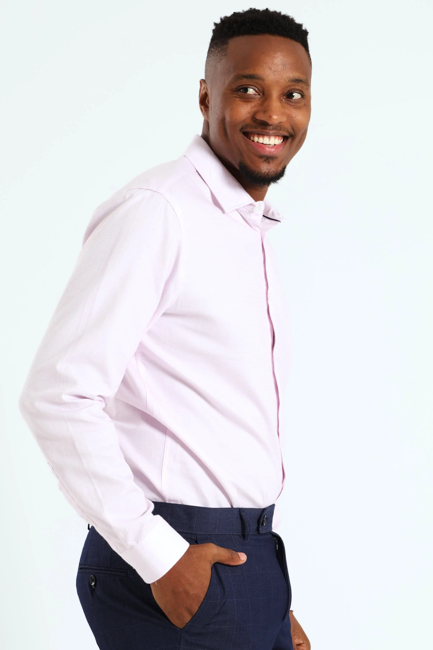 Melange Textured Shirt - Pink - Image 3