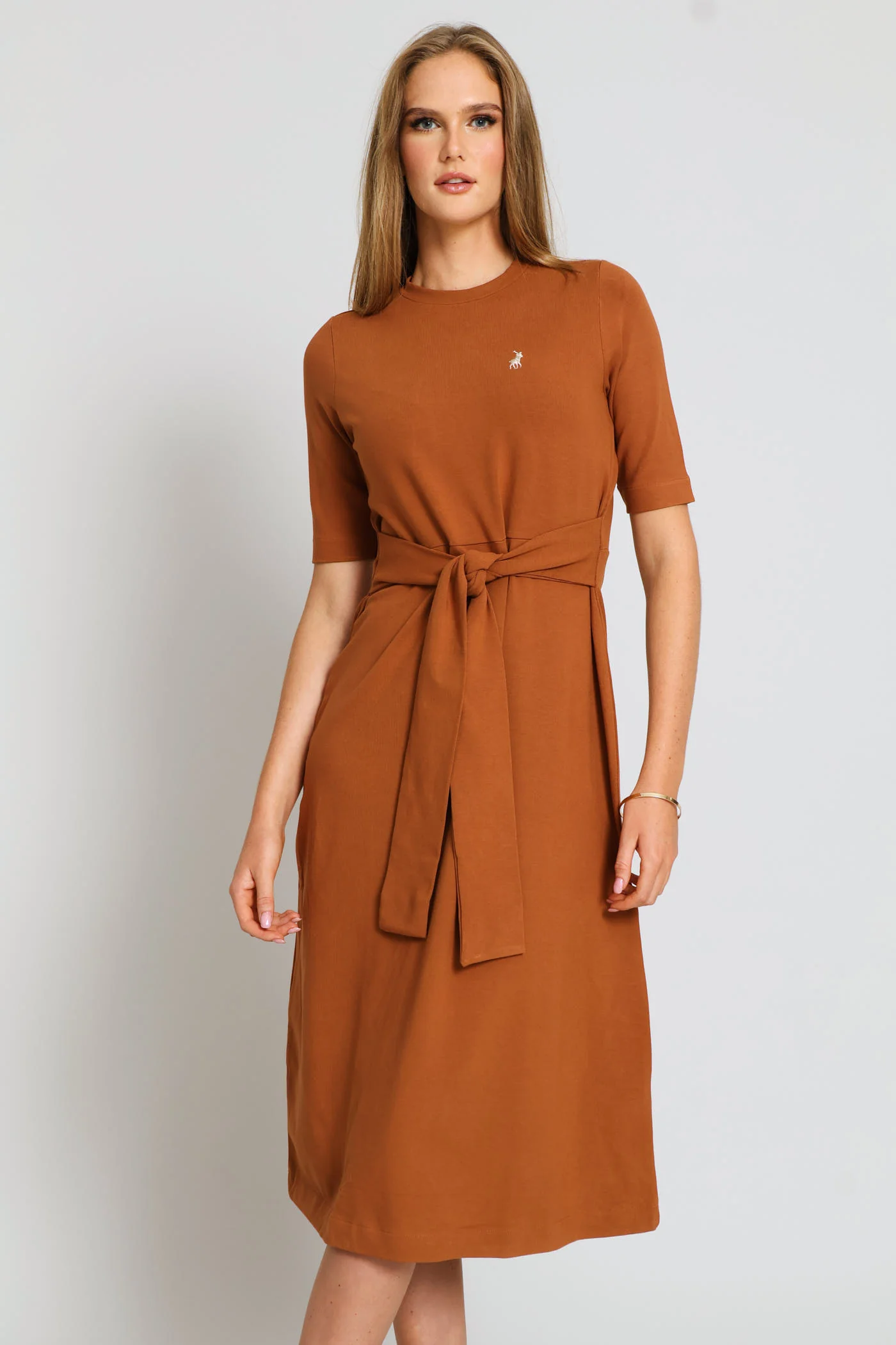 Melody Casual Wrap Dress - Burnt Orange - Image 3