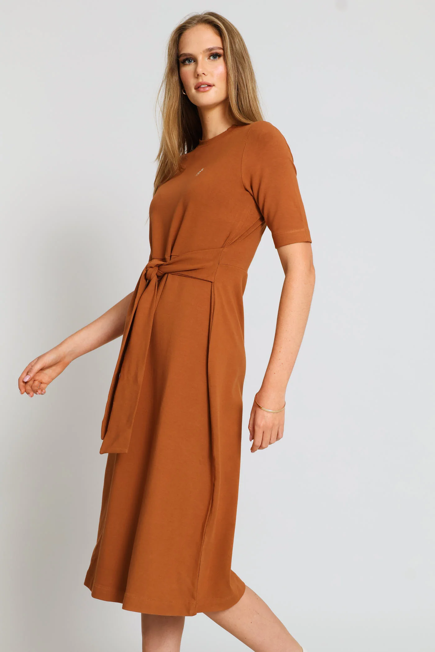 Melody Casual Wrap Dress - Burnt Orange - Image 4